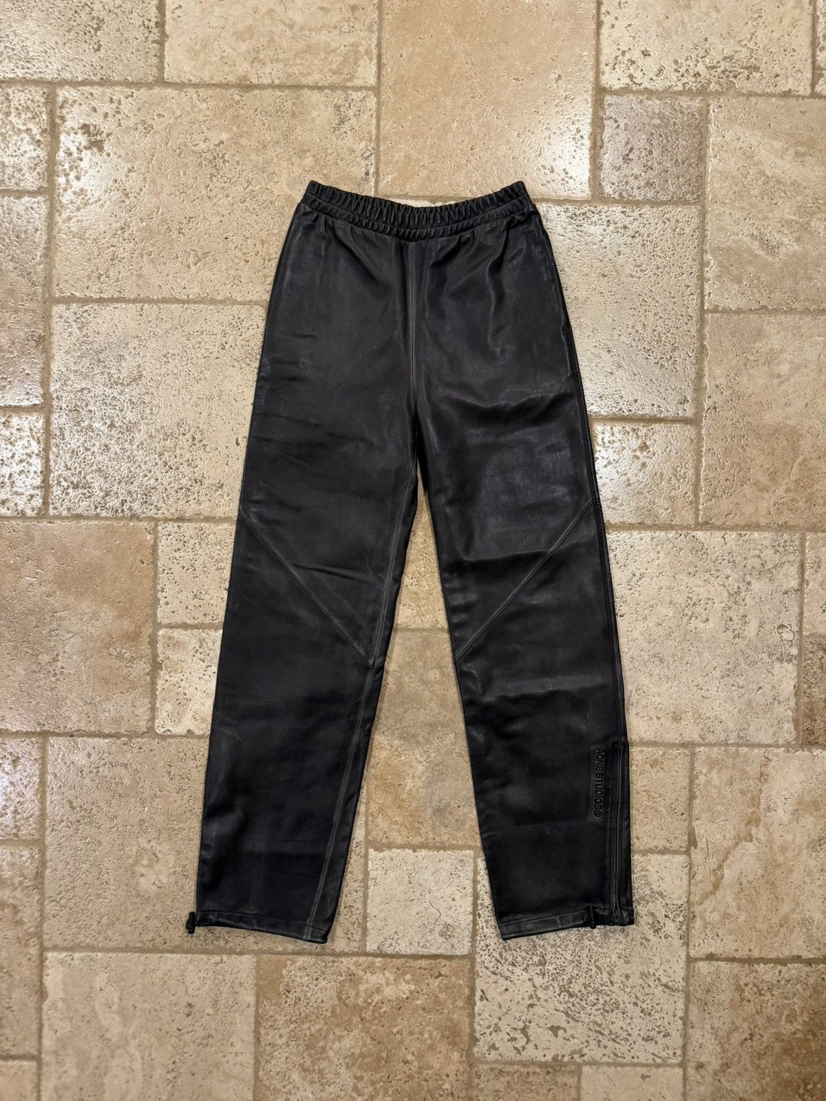 Acne Studios Acne Studios Leather Dark Brown Straight Leg Pants Size 32" / US 10 / IT 46 - 4 Thumbnail