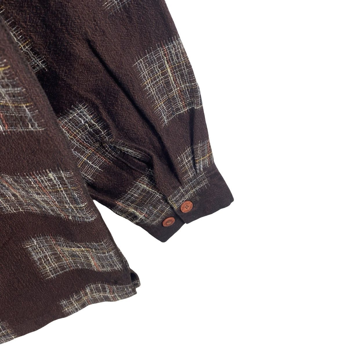 Norbit Vintage NORBIT Textured Plaid Patchwork Button Up Shirt Size US M / EU 48-50 / 2 - 10 Thumbnail