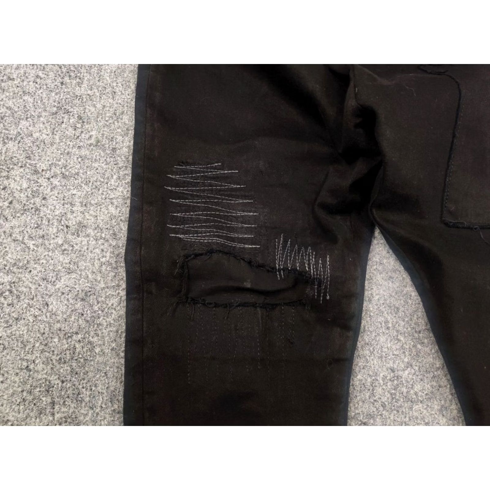 Vintage Umit Unal Couture Design Black jeans decorative stitching Drop Crotch Pants Men 32 Denim Cotton Blend High Rise 90s Grunge Vintage No XS XS? Size US 32 / EU 48 - 7 Thumbnail