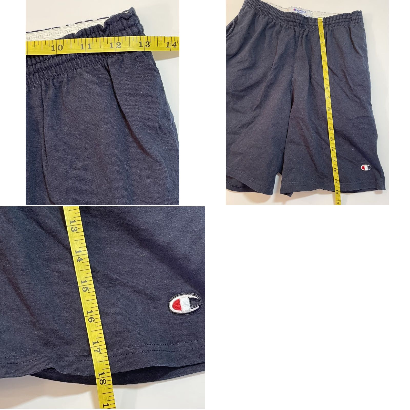 Champion VINTAGE Champion Mens Shorts Athletic 90s Navy Blue Embroidered Drawstring Elastic Waist M Size US 31 - 8 Thumbnail