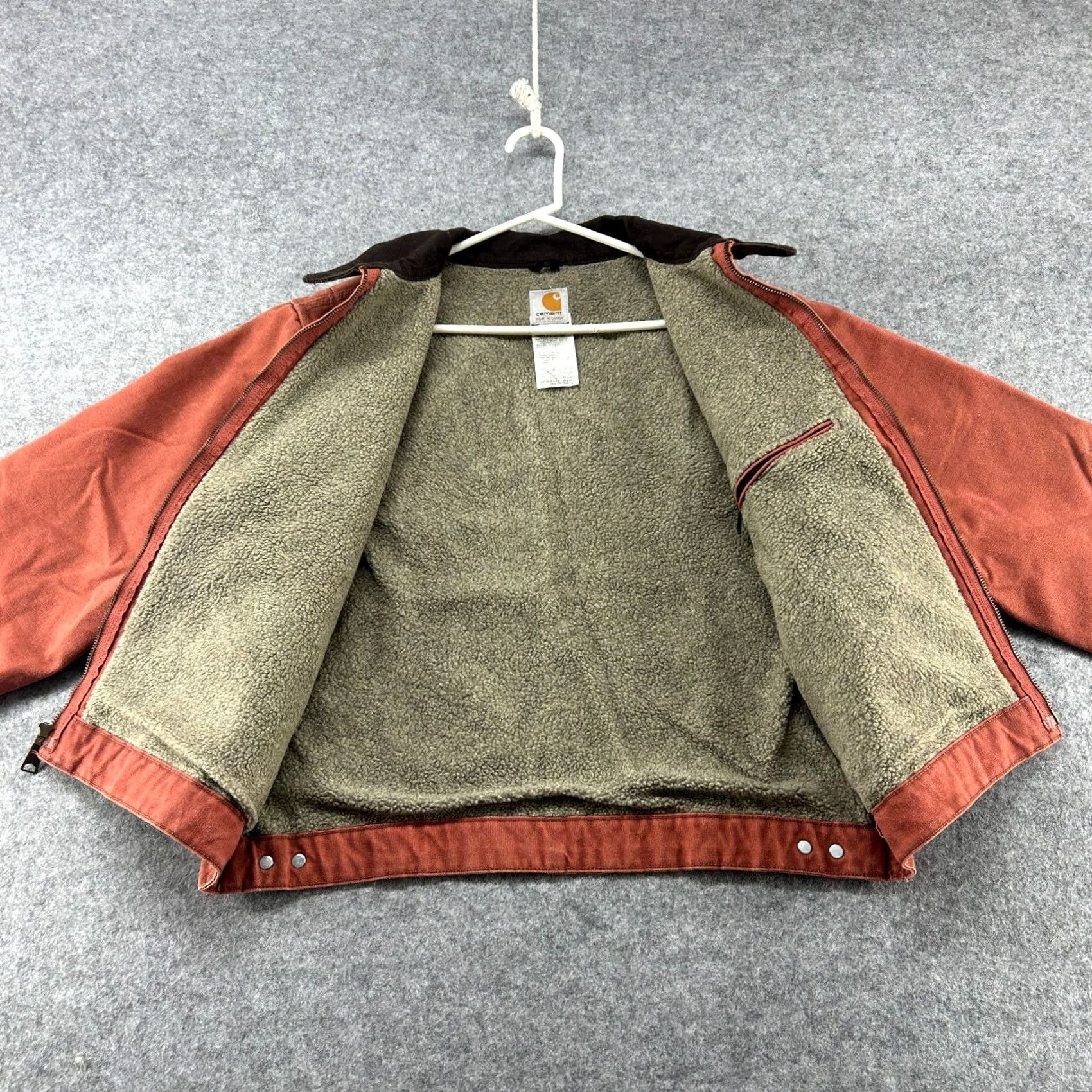 Carhartt VINTAGE Carhartt J97 Jacket Women L Pink Salmon Detroit Sherpa Lined W J097 VRS Rose Size L / US 10 / IT 46 - 4 Thumbnail