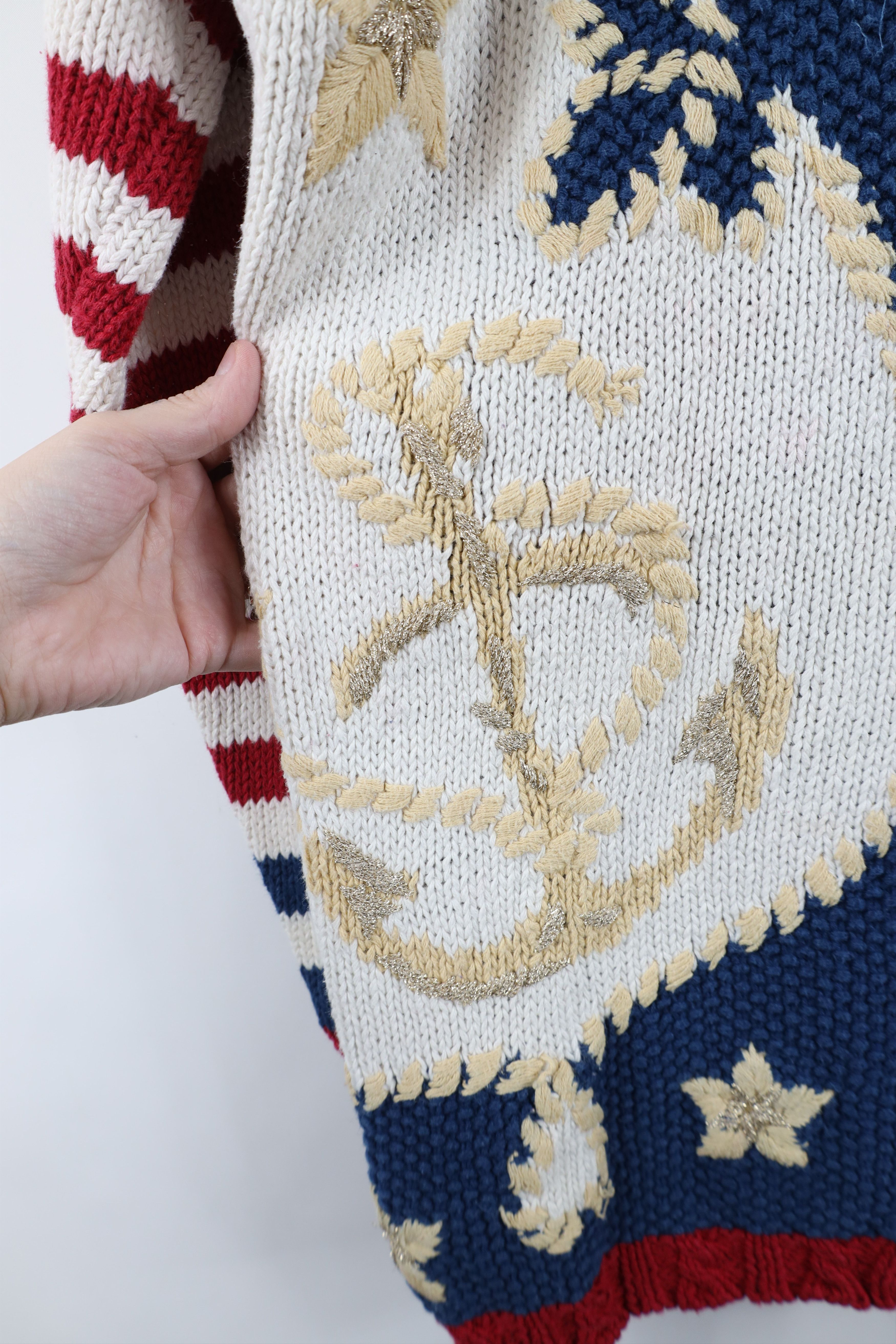 Vintage Vintage 90s Streetwear Flower Boat Anchor Cardigan Sweater Size M / US 6-8 / IT 42-44 - 7 Thumbnail