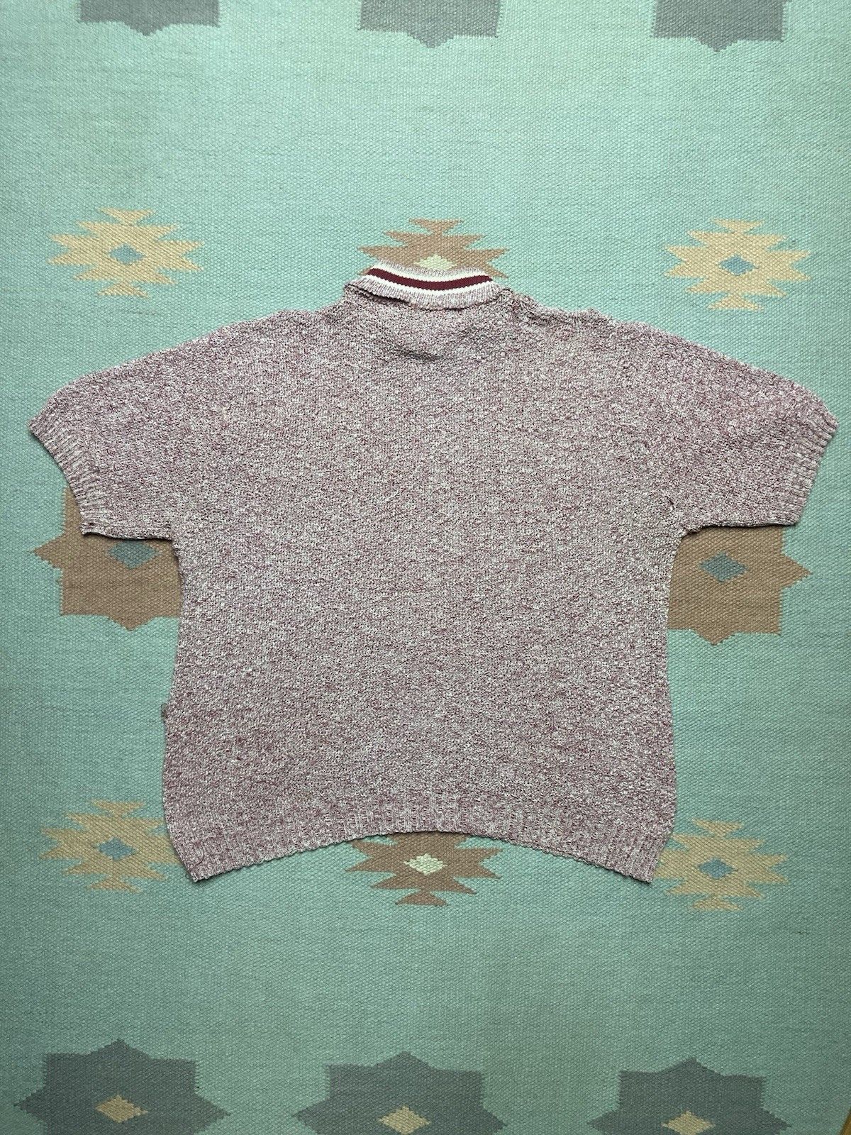 Vintage Vtg 60s Terry cloth t shirt jacquard knit heather red large Size US L / EU 52-54 / 3 - 6 Thumbnail