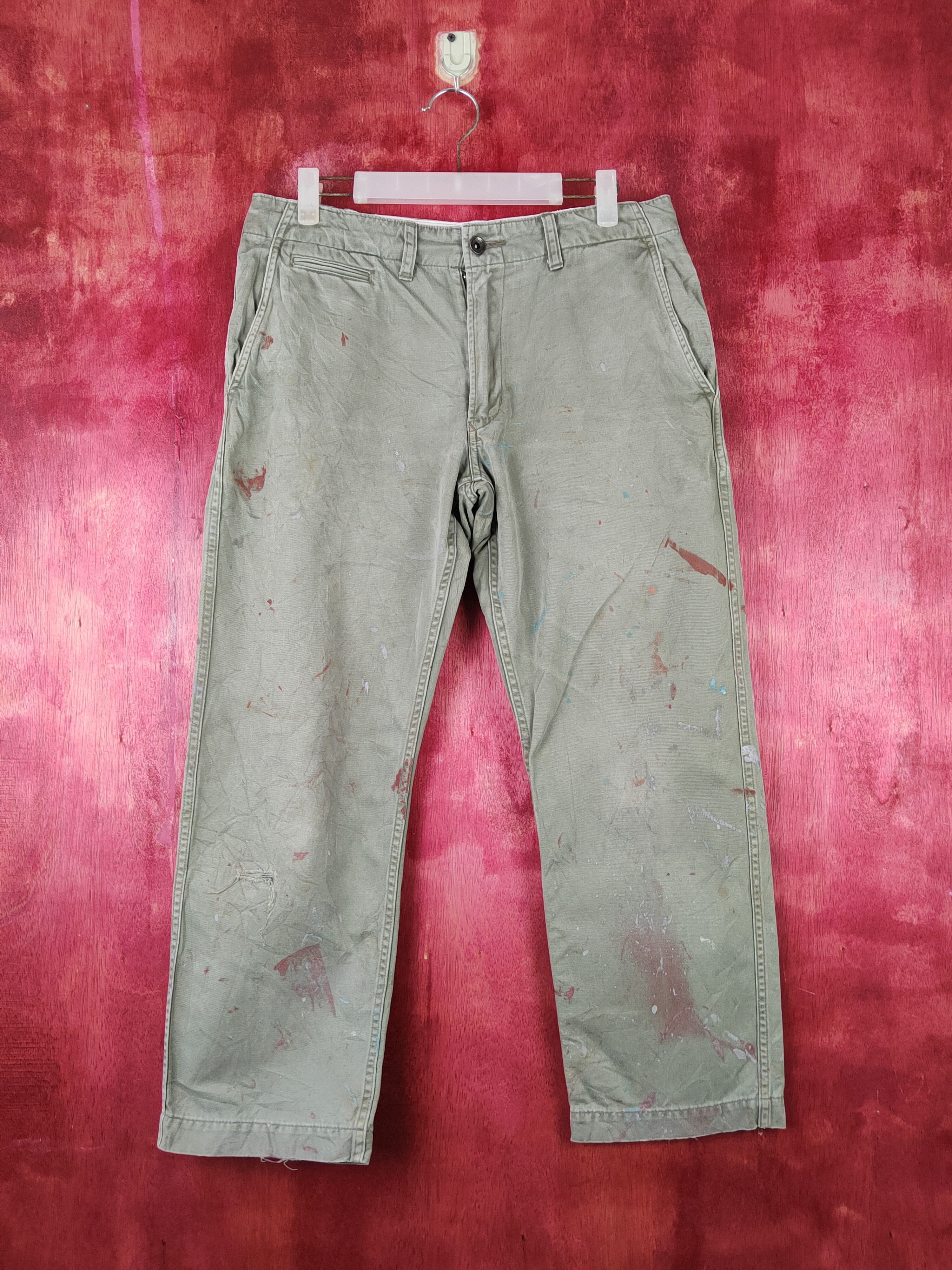 Japanese Brand × Uniqlo Uniqlo Green Faded Multipocket Casual Pants #S1443 Size US 32 / EU 48 - 1 Thumbnail
