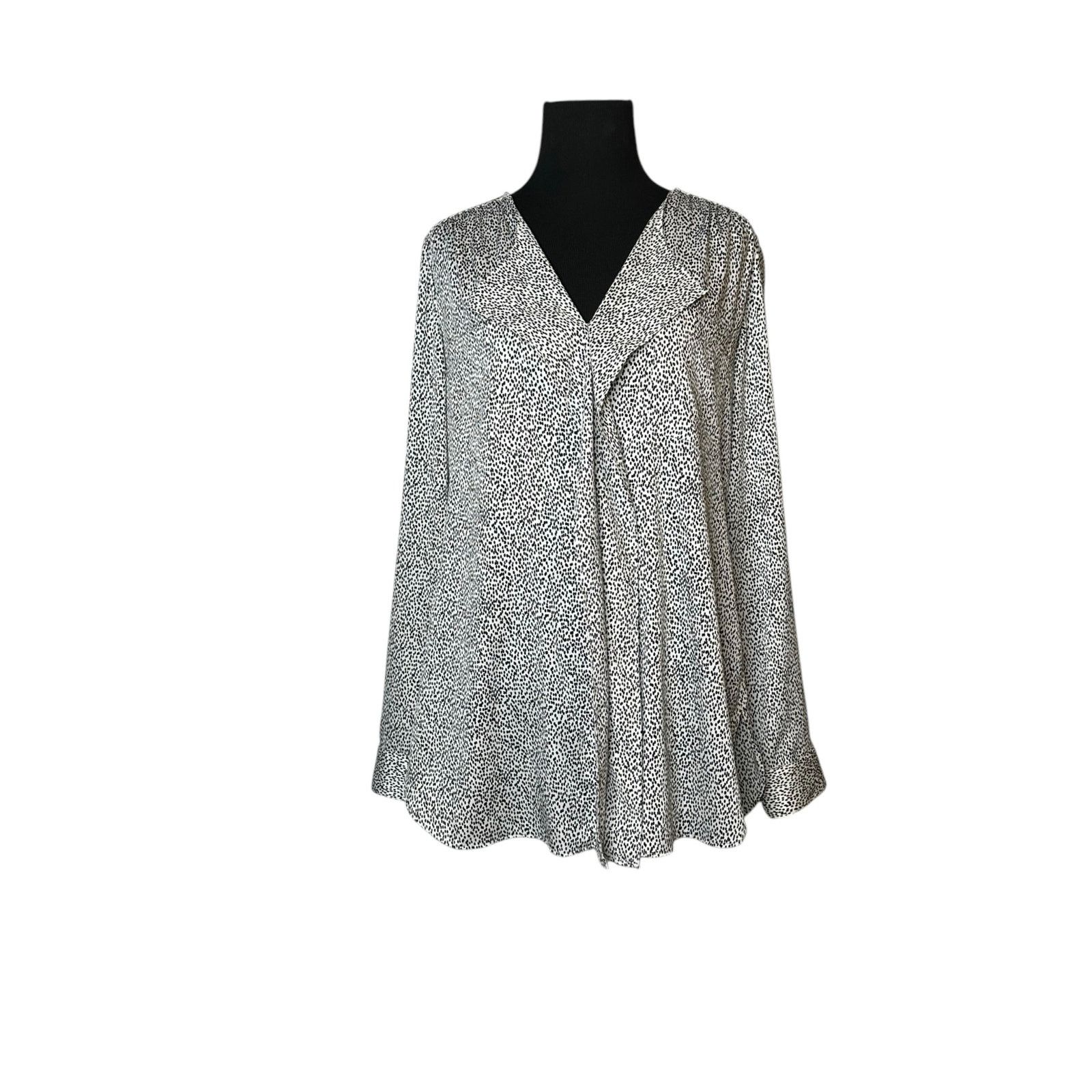 Ann Taylor Ann Taylor white black polka dots long sleeves blouse size 4 Size S / US 4 / IT 40 - 18 Thumbnail