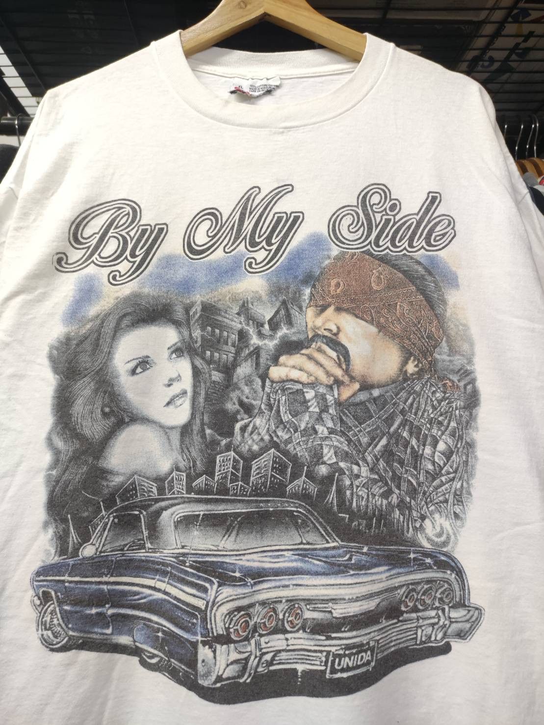 Rap Tees Vtg 00's Low Rider " By My Side " Chicano Style T-Shirt Size US XL / EU 56 / 4 - 1 Thumbnail