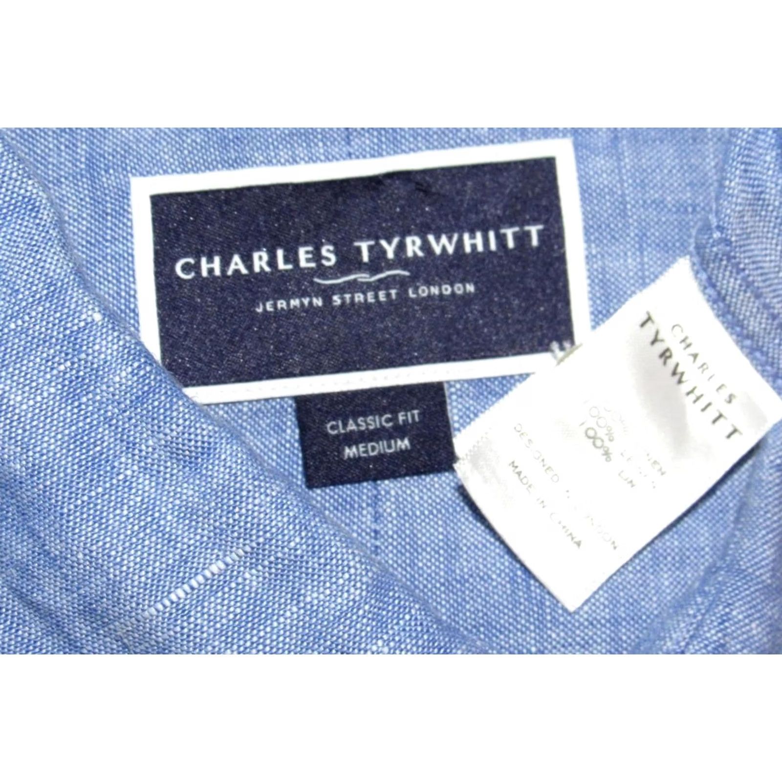 Charles Tyrwhitt CHARLES TYRWHITT Blue Linen Long Sleeve Button Down Shirt Medium Size US M / EU 48-50 / 2 - 3 Thumbnail