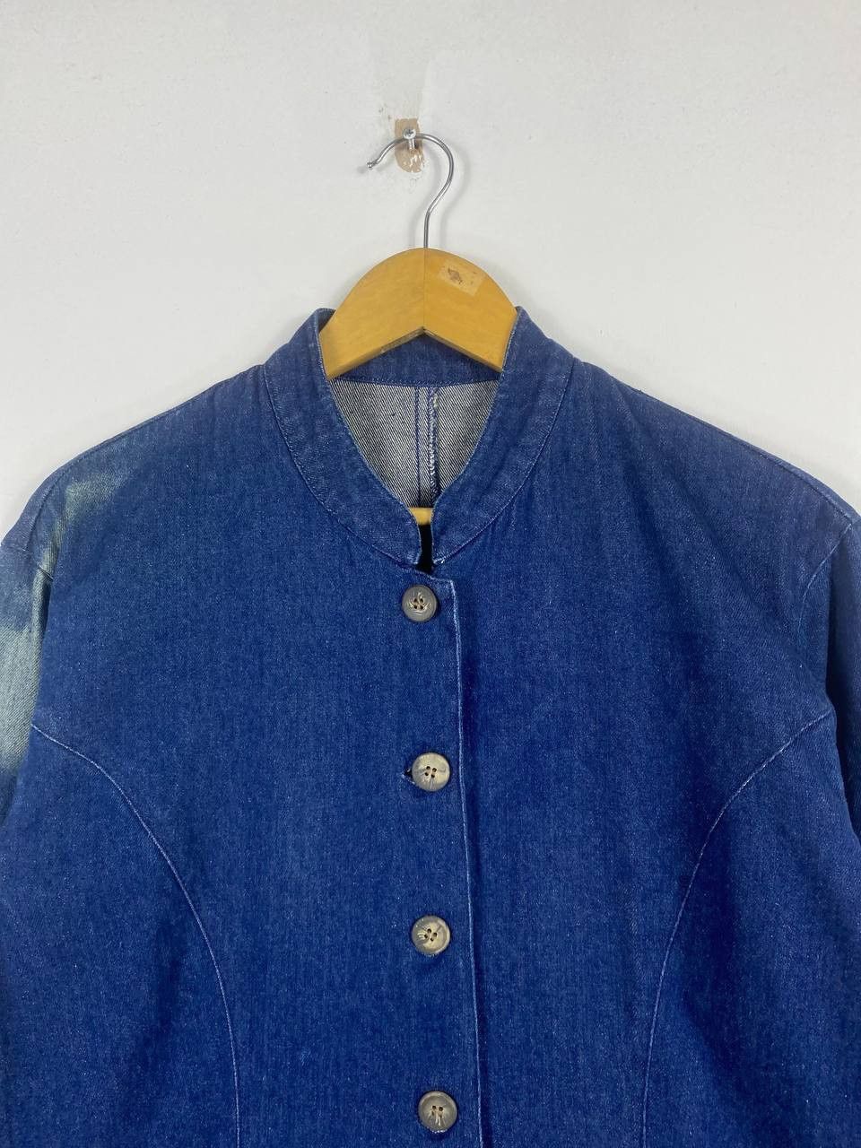 Japanese Brand vintage japanese brand open collar long denim jacket Size US L / EU 52-54 / 3 - 2 Thumbnail
