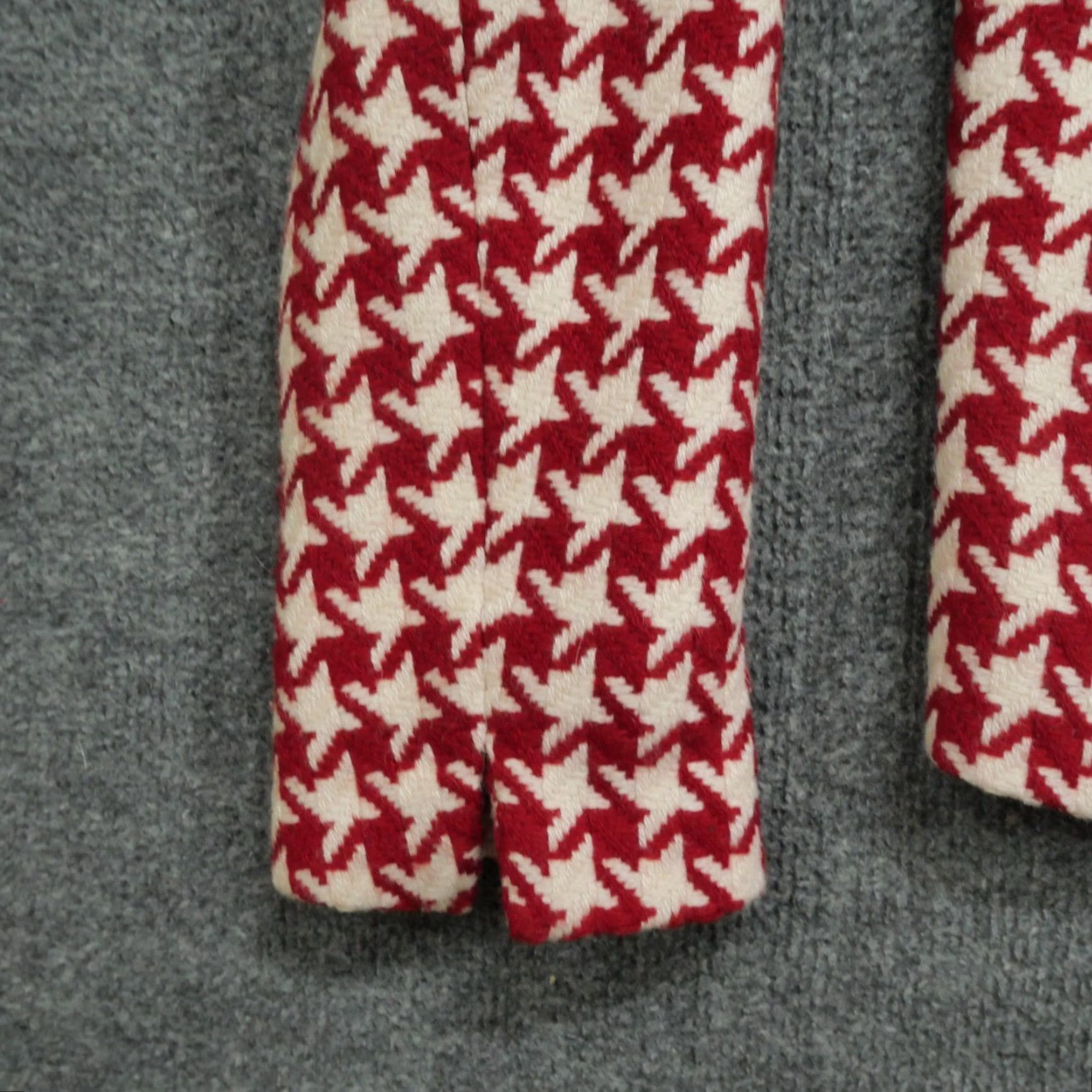 Talbots Talbots Jacket Womens 6 Red White Herringbone Woo Blend Motorcycle Asymetical Size M / US 6-8 / IT 42-44 - 4 Thumbnail