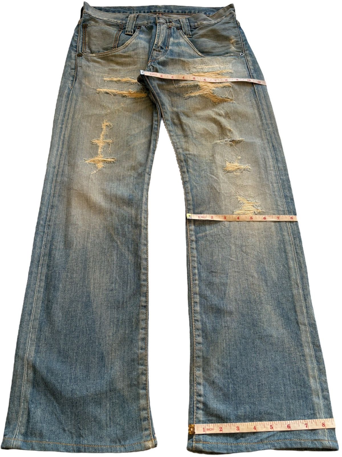 Levi's × Levi's Vintage Clothing Vintage 90s Levis 508 Mud Wash Distressed Rip Bootcut Jeans Size US 31 - 14 Thumbnail