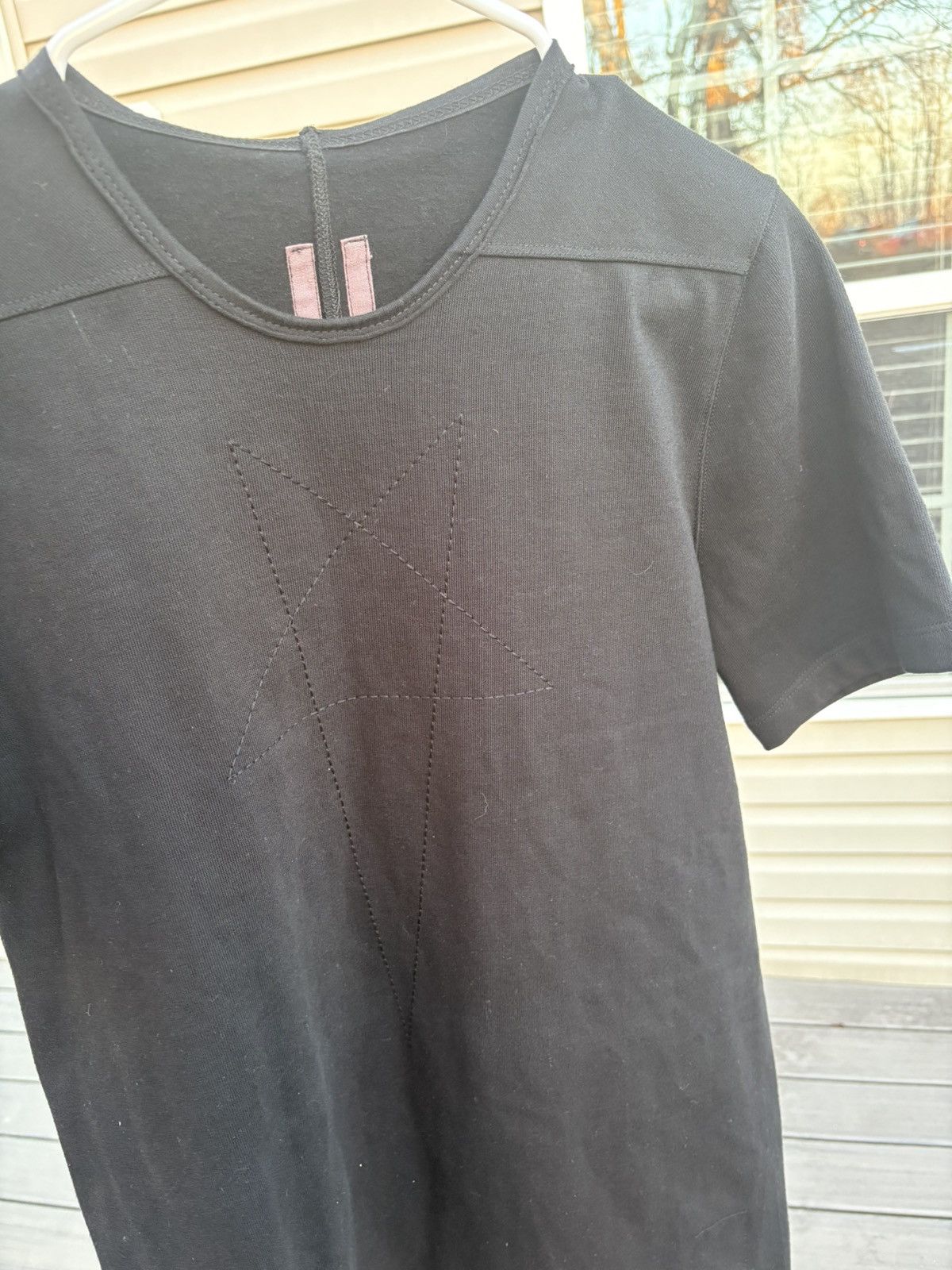 Rick Owens Drkshdw FW15 Level Tee With Pentagram Stitch Size US S / EU 44-46 / 1 - 2 Thumbnail