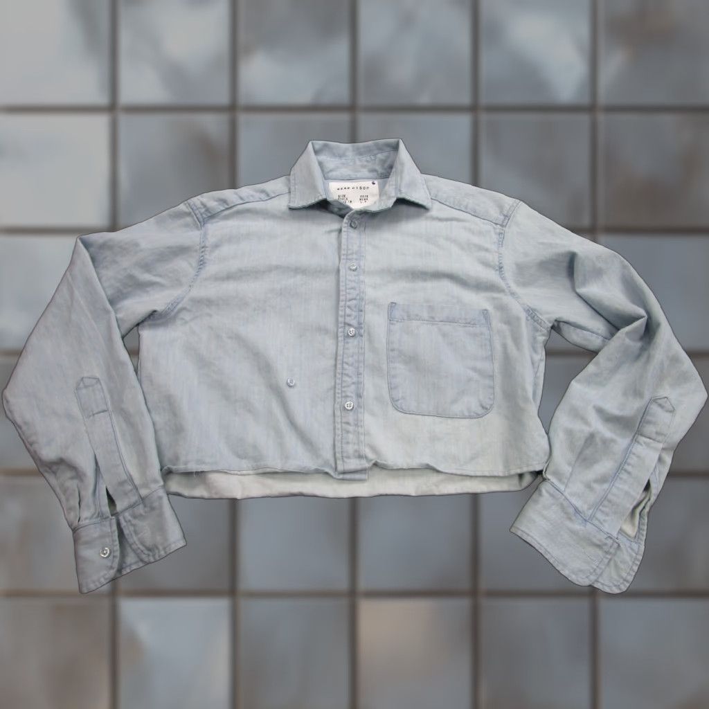 Vintage VINTAGE Wear Cisco Denim Shirt Womens L Blue Cropped Long Sleeve Button-Up Cowgirl Relaxed Fit Size L / US 10 / IT 46 - 1 Thumbnail