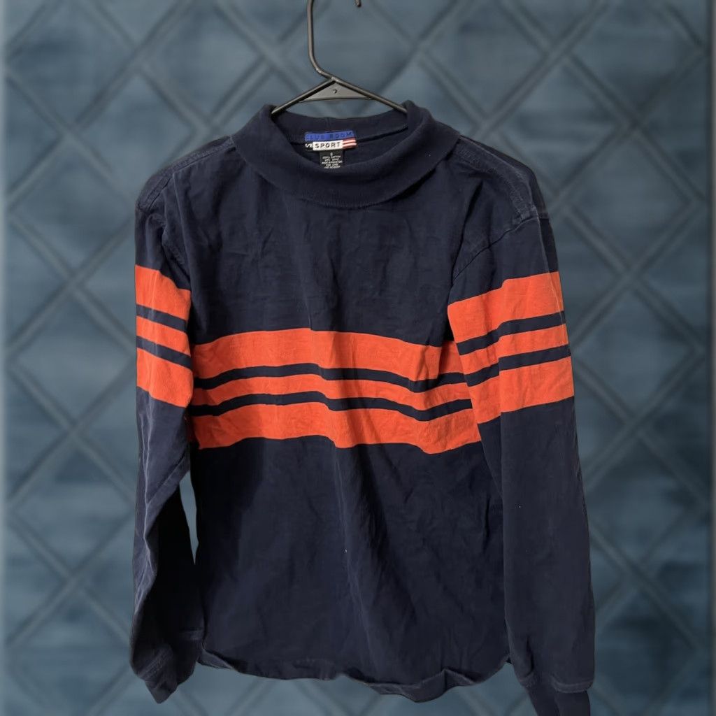 Club Room Club Room Mens Striped Cotton Crewneck Sweater Orange Blue S Crowl Size US S / EU 44-46 / 1 - 1 Thumbnail