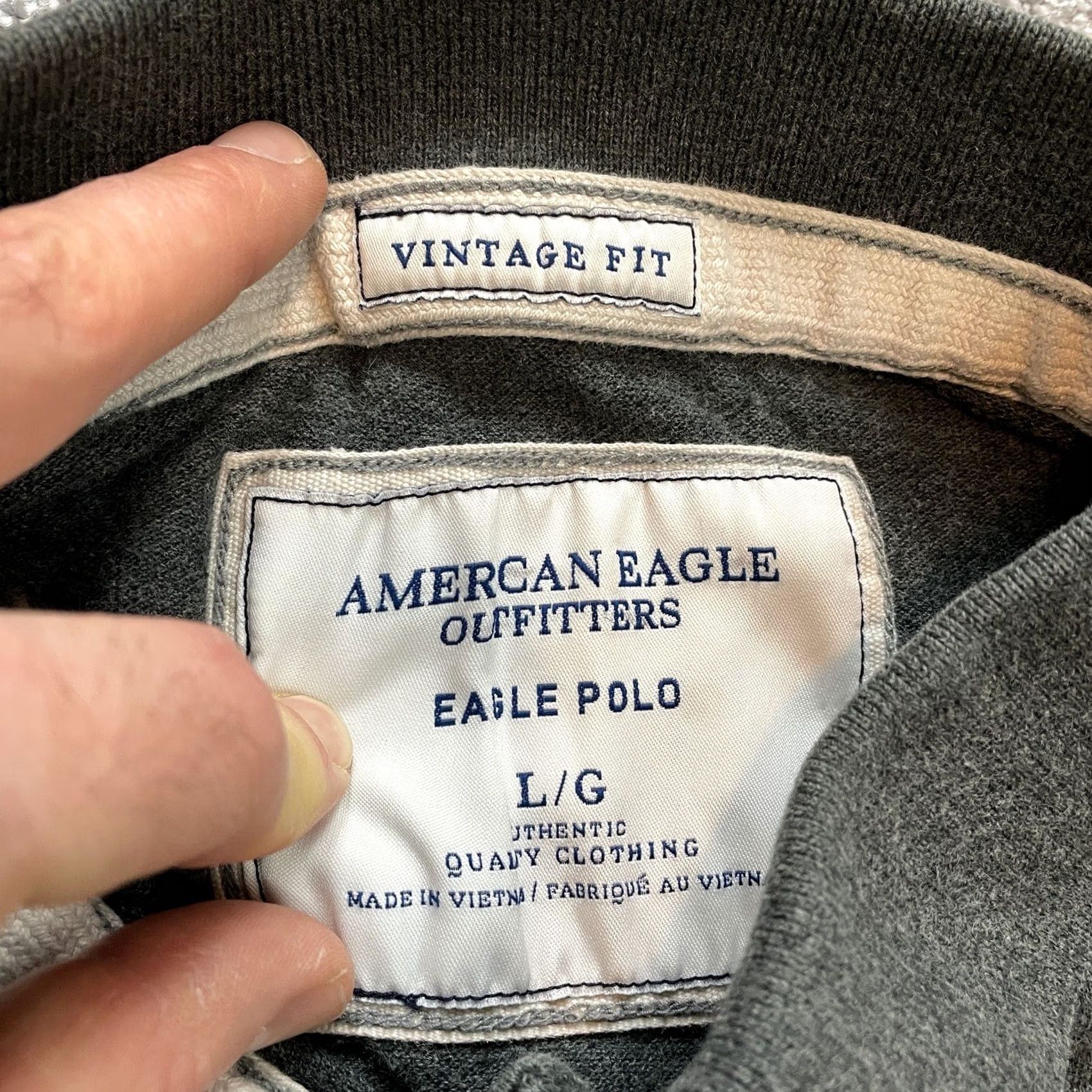American Eagle Outfitters VINTAGE American Eagle Polo Shirt Mens L Gray Cotton Golf Rugby Preppy Vintage Fit Size US L / EU 52-54 / 3 - 4 Thumbnail