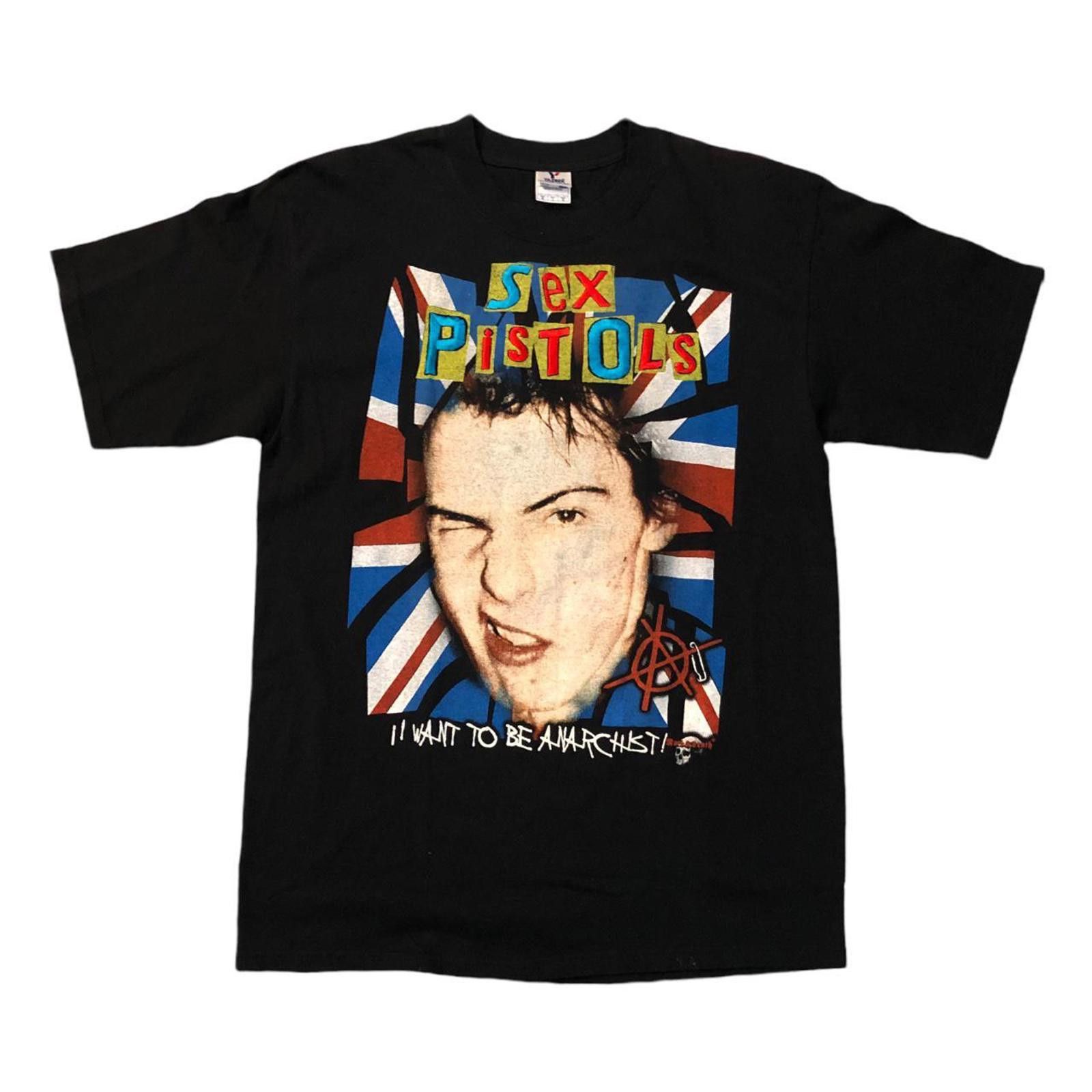 Designer Vintage Sex Pistols I Want To Be Anarchist Tshirt Size US L / EU 52-54 / 3 - 3 Thumbnail