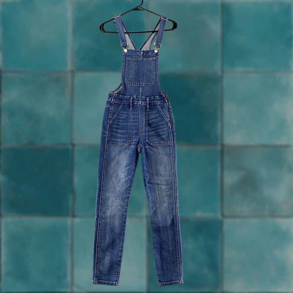 Madewell Madewell Overalls Womens XS Denim Blue Skinny Stretch Pockets Cotton Polyester Spandex Denim One-Piece Size 26" / US 2 / IT 38 - 1 Thumbnail