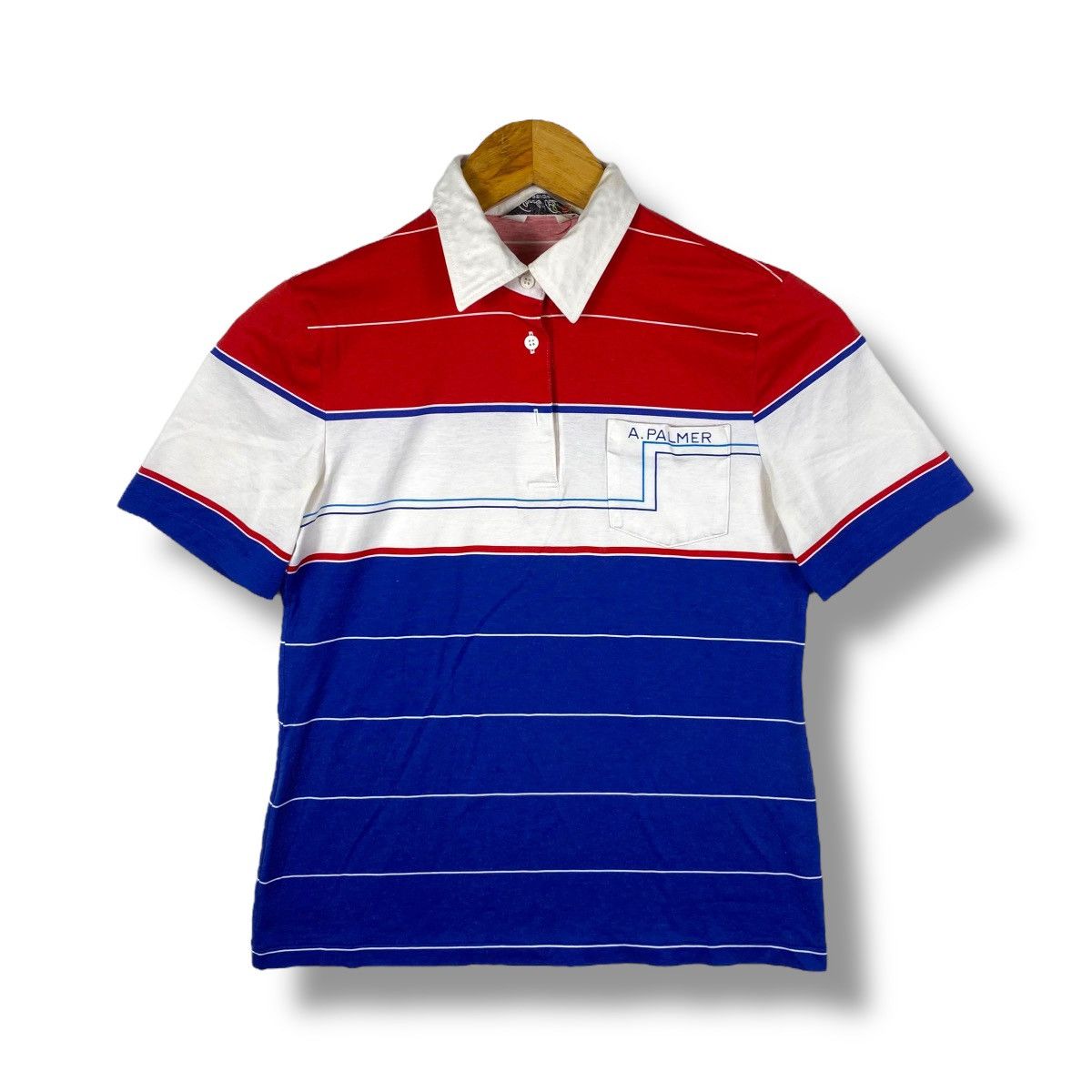 RENOWN Vintage 70's ARNOLD PALMER RENOWN Tri-Colours Striped Polo Size US M / EU 48-50 / 2 - 1 Thumbnail