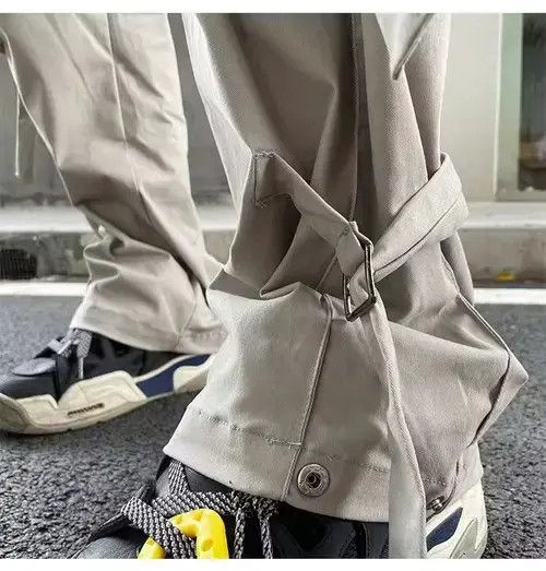 Other Gray Design Trousers Men's Straight Trousers Loose Size US 32 / EU 48 - 3 Thumbnail