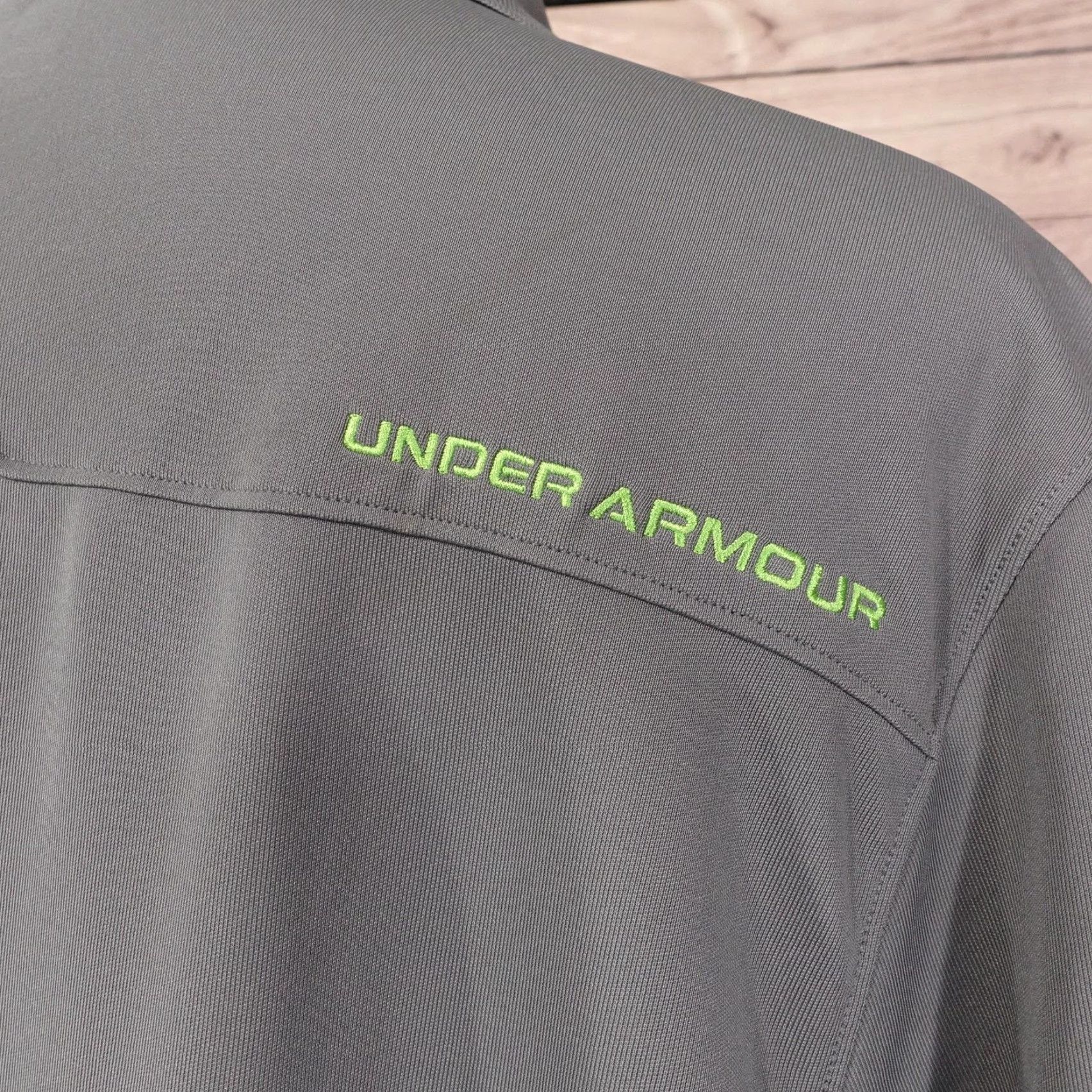 Under Armour Under Armour Polo Shirt Mens 2XL Gray Green HeatGear Loose Fit Golf Performance Shirt Size US XXL / EU 58 / 5 - 6 Thumbnail