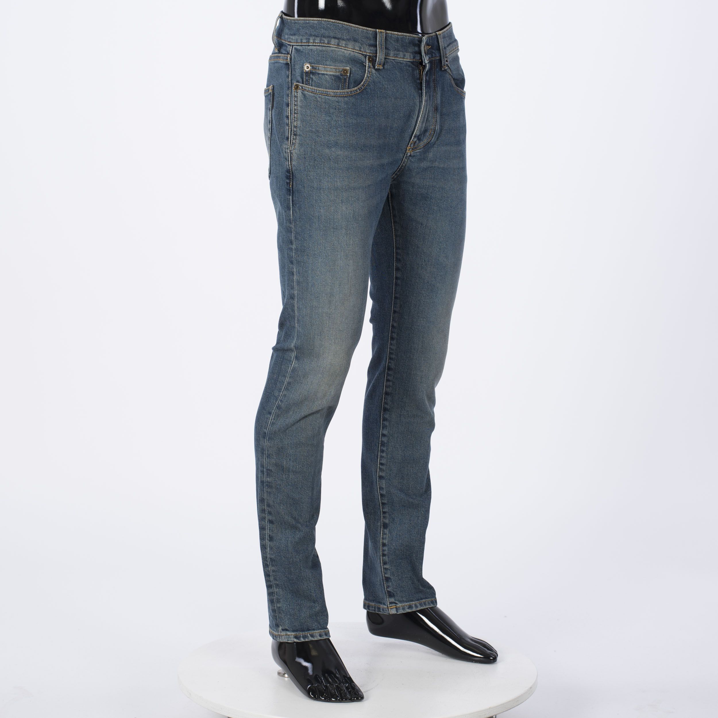 Saint Laurent Paris Mid Rise Skinny Jeans In Light 80s Blue Denim Size US 31 - 8 Thumbnail