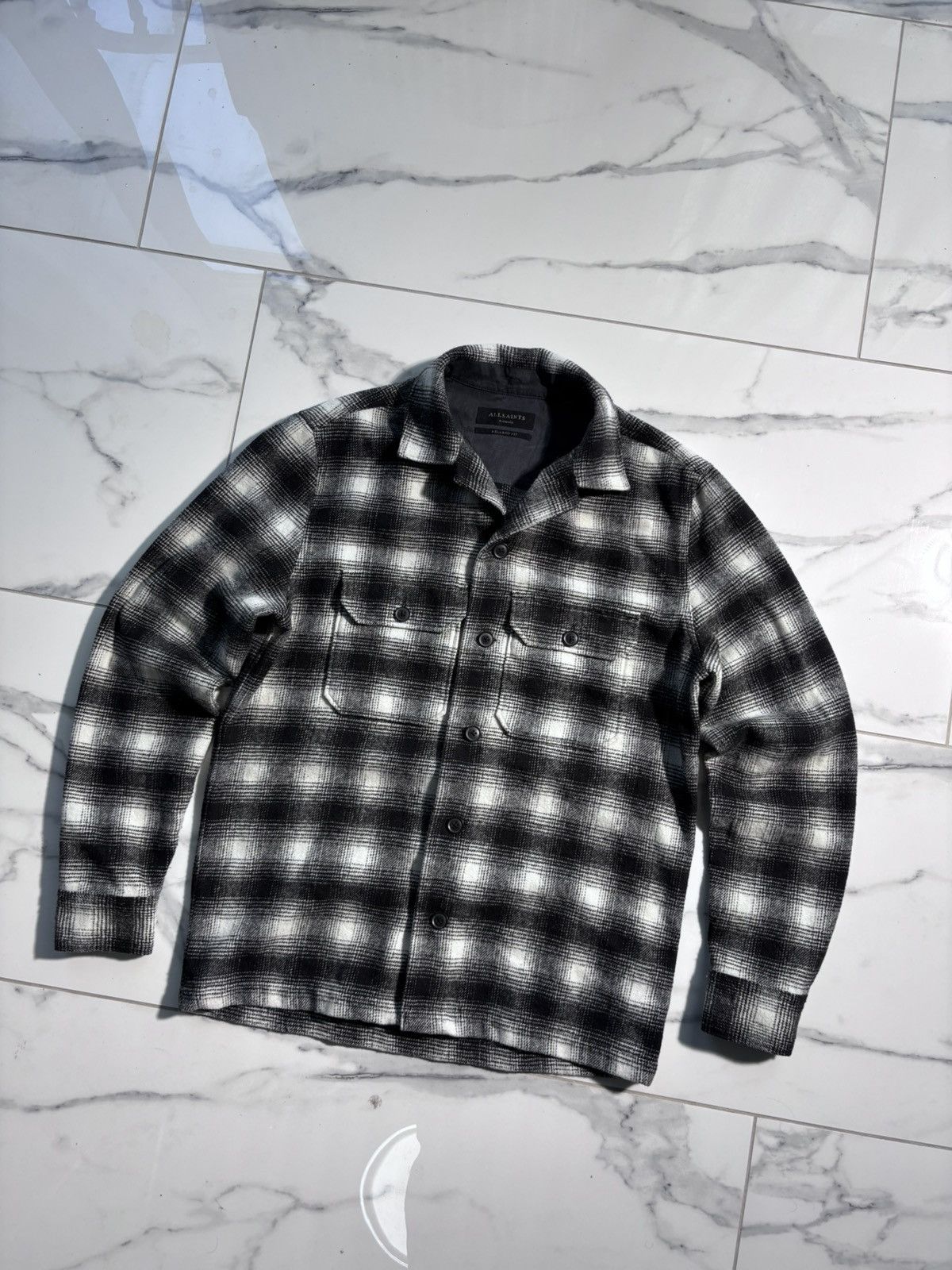 Allsaints Allsaints Plaid Wool Over Shirts Jacket Cargo Pocket S-M Size US S / EU 44-46 / 1 - 1 Thumbnail