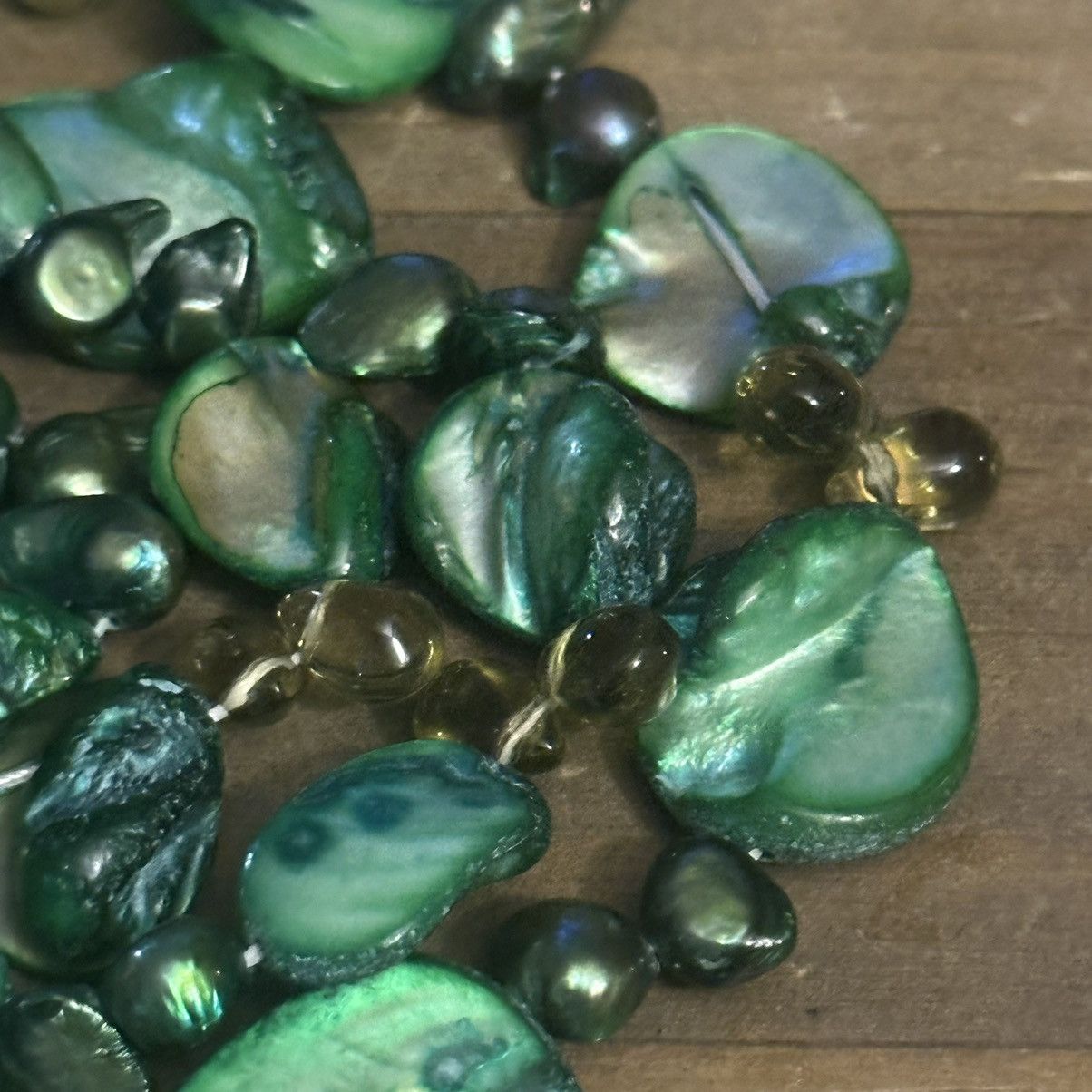 Vintage Vintage green Keshi freshwater pearl necklace Size ONE SIZE - 5 Thumbnail