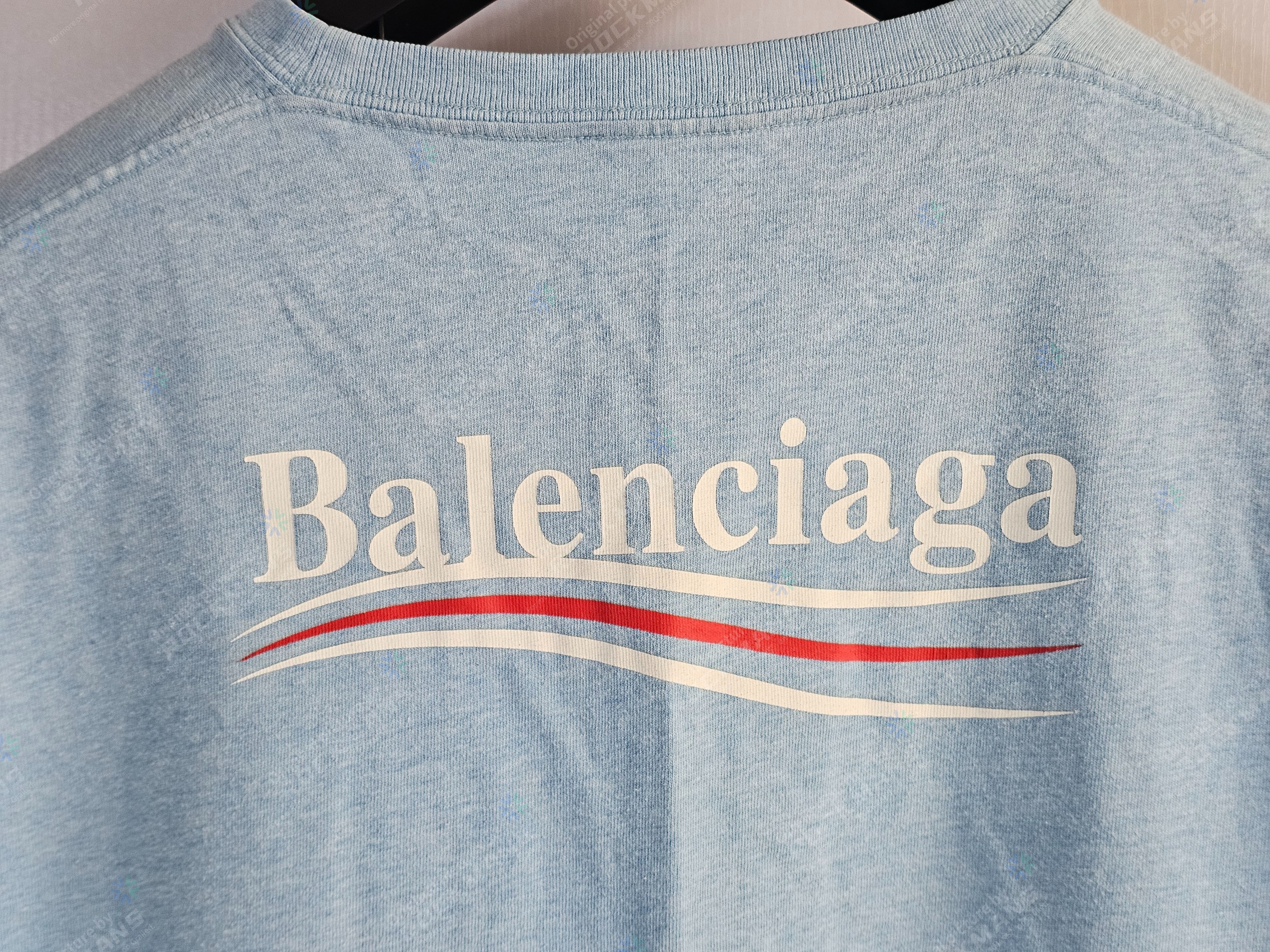 Balenciaga Balenciaga Haze Blue Coke Short Sleeves T-Shirts Size XL Size US XL / EU 56 / 4 - 5 Thumbnail