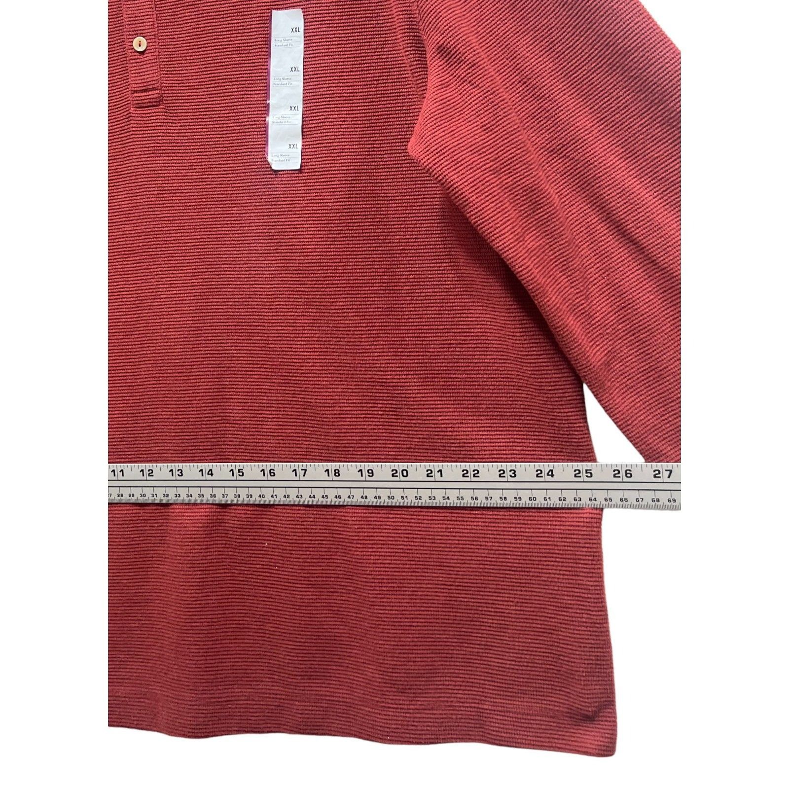 Other GoodFellow - Men's Long Sleeve Henley T-Shirt - Red - XXL Size US XXL / EU 58 / 5 - 6 Thumbnail