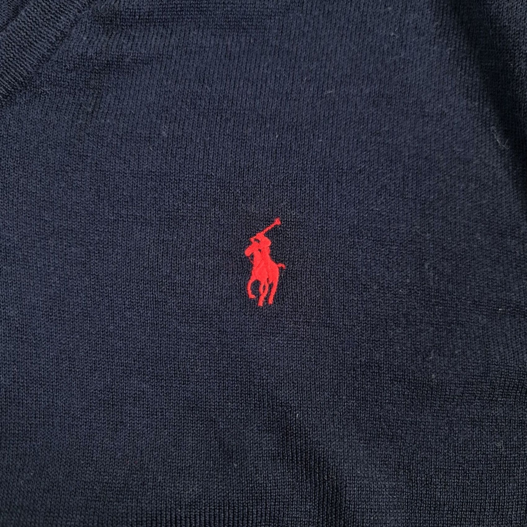 Polo Ralph Lauren Polo Ralph Lauren Jumper Mens V-Neck Navy Blue 100% Merino Wool M Size US M / EU 48-50 / 2 - 4 Thumbnail