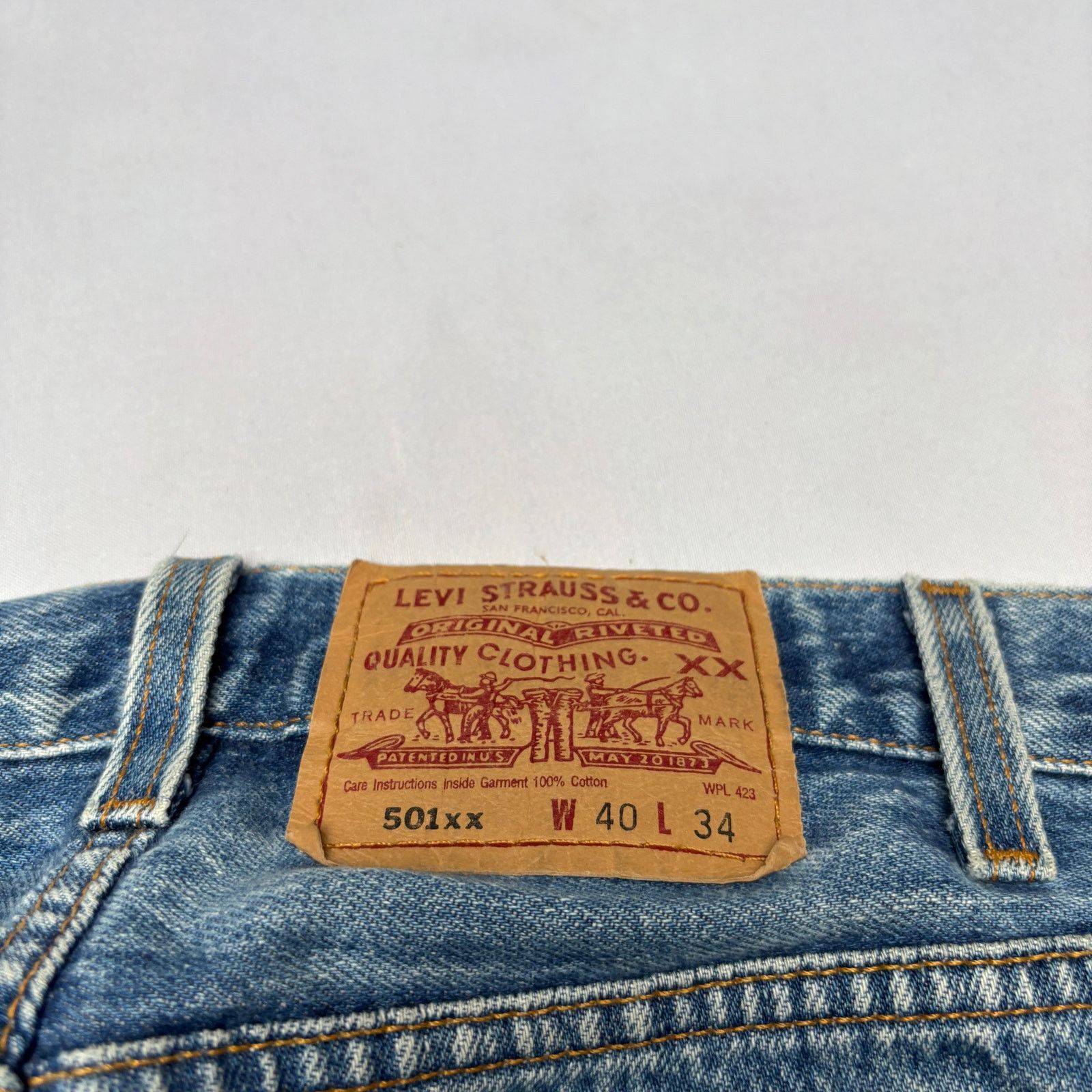 Levi's × Vintage Vintage 90s Levi's 501 XX Straight Leg Jeans 40x34 (38x27.5) Size US 38 / EU 54 - 4 Thumbnail