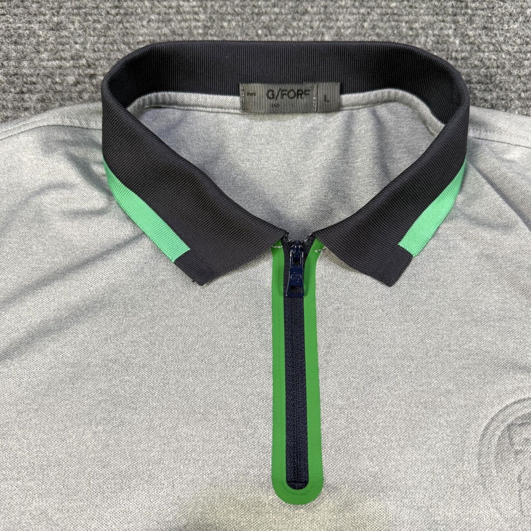 G/FORE G/FORE Golf Polo Shirt Mens Large Gray Quarter Zip Performance Short Sleeve Size US L / EU 52-54 / 3 - 5 Thumbnail
