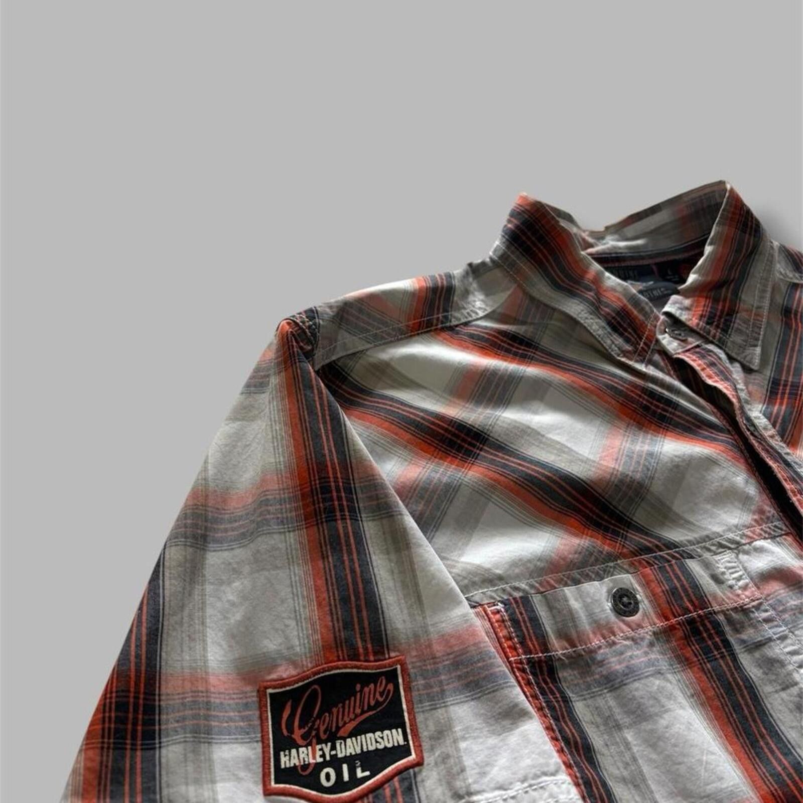 Harley Davidson Orange/Black Harley Davidson Plaid Button Up Size US L / EU 52-54 / 3 - 4 Thumbnail
