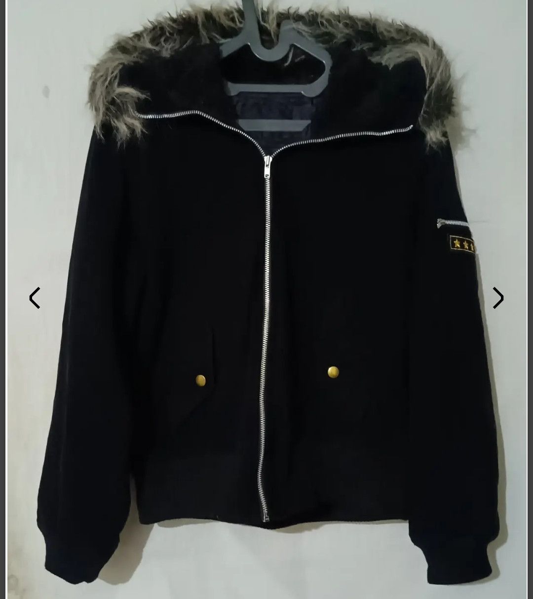 BUFFALO BOBS 2000's Faux Fur Hoodie Cropped Velvet Jacket Size US M / EU 48-50 / 2 - 12 Thumbnail
