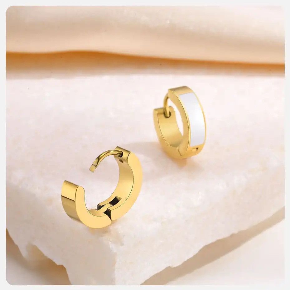 Other Small Enamel Stainless Steel Hoops Earrings Size ONE SIZE - 1 Thumbnail