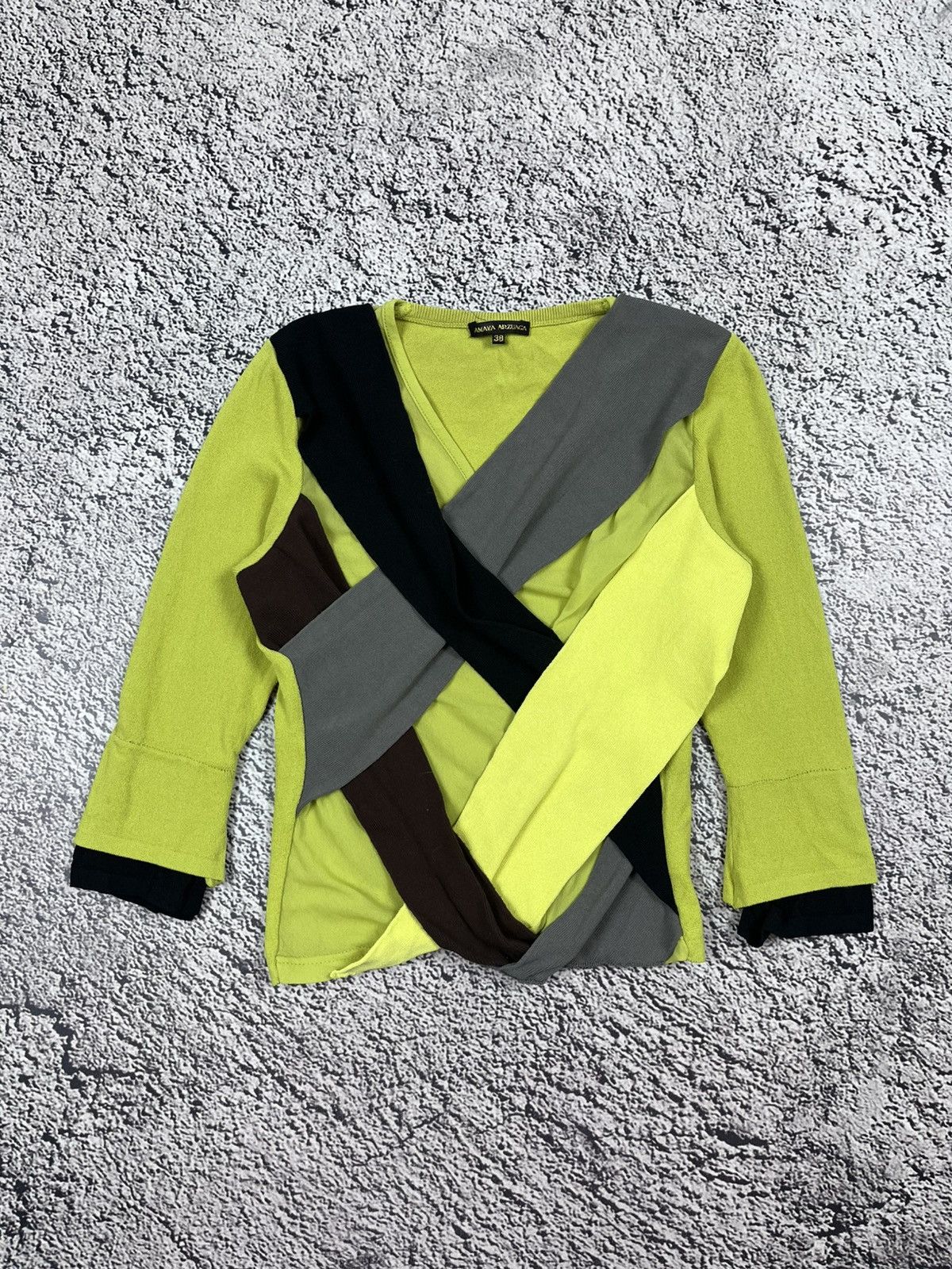 Japanese Brand Vintage Amaya Arzuaga mesh geometric patchwork top Size S / US 4 / IT 40 - 5 Thumbnail