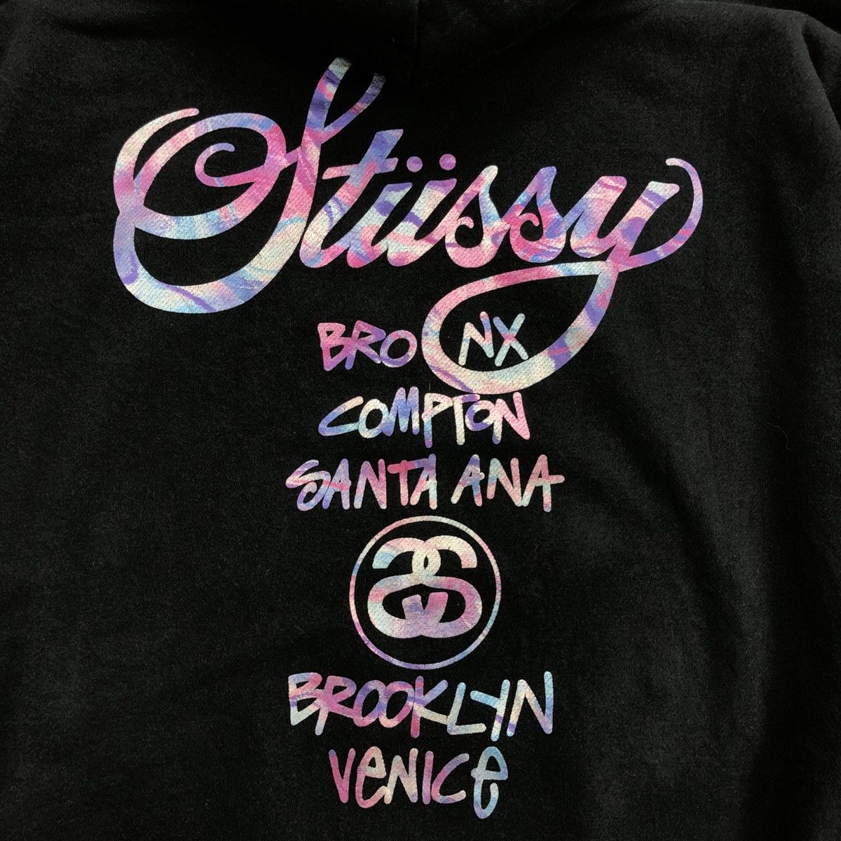 Stussy × Vintage Vintage Stussy Holographic World Tour Galaxy Hoodie Size US M / EU 48-50 / 2 - 8 Thumbnail