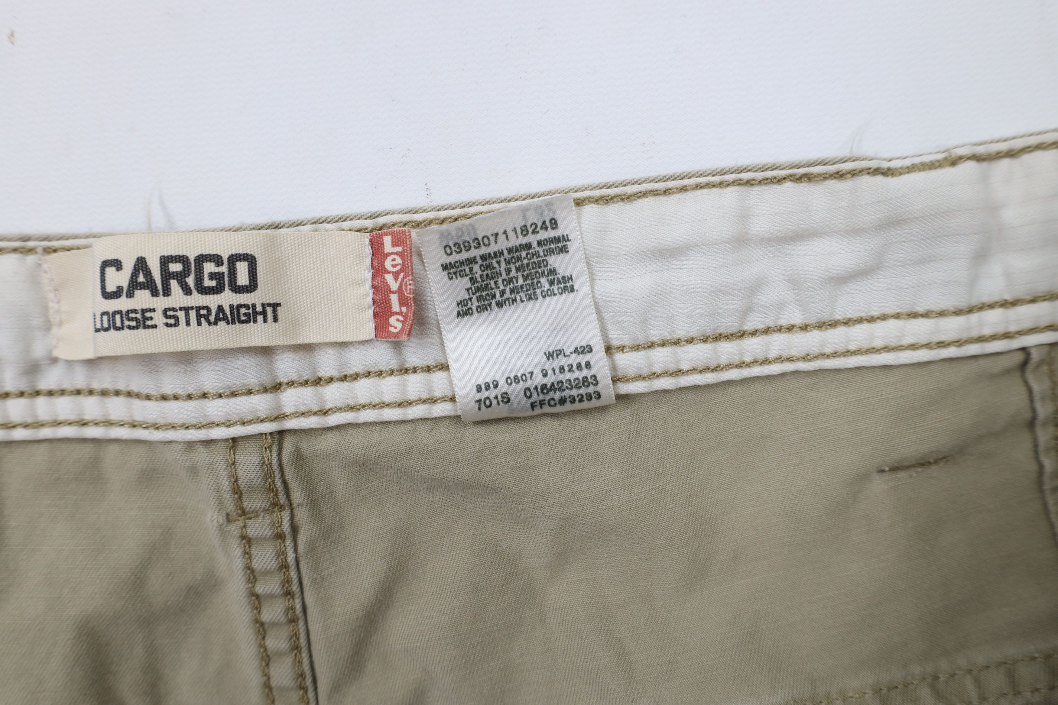 Levi's × Vintage Vintage Y2K Levis Loose Straight Wide Leg Cargo Pants Beige Size US 44 / EU 60 - 10 Thumbnail