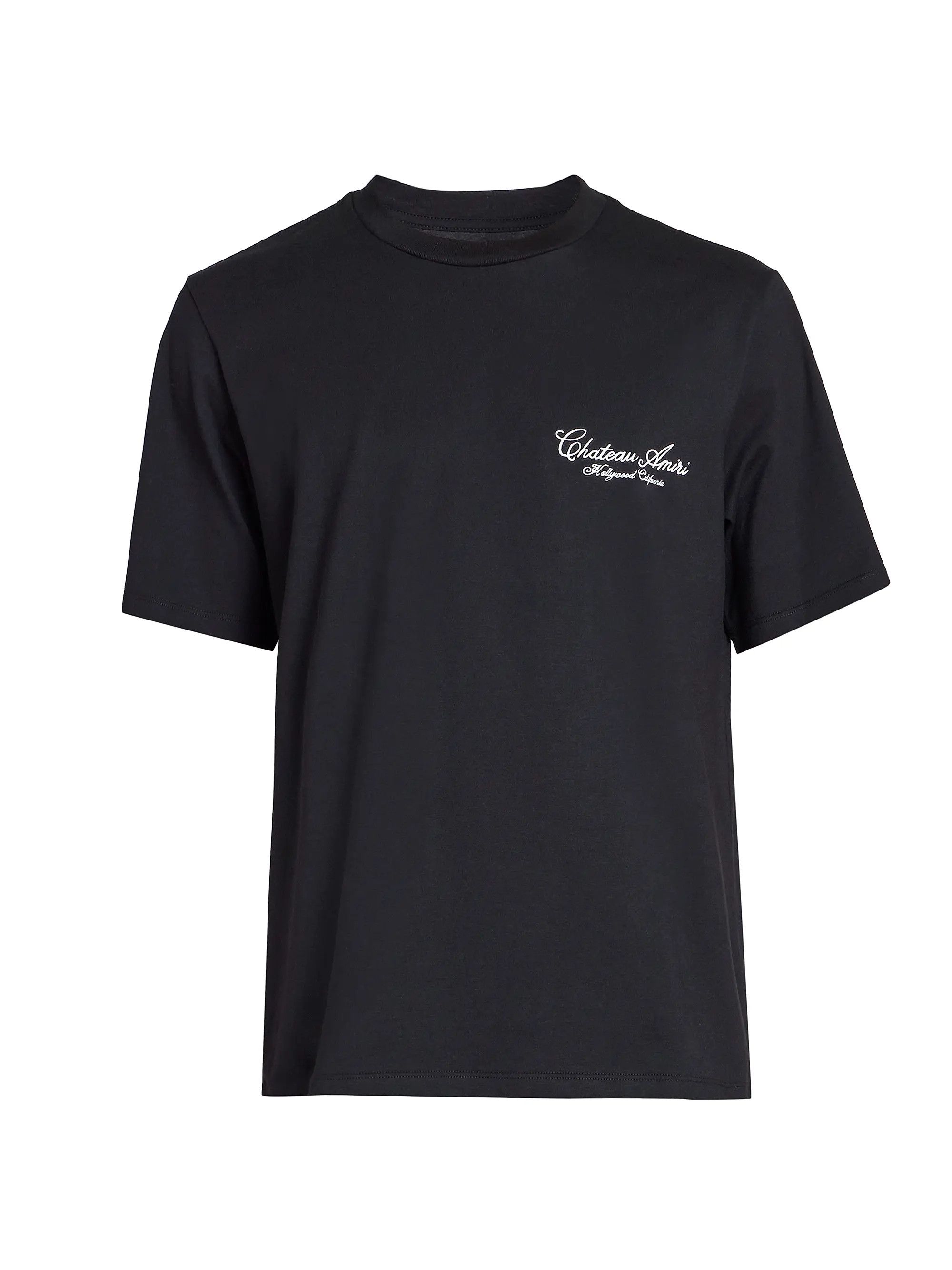 Amiri os11x0526 Chateau Script Crewneck T-Shirt in Black Size US XL / EU 56 / 4 - 1 Thumbnail