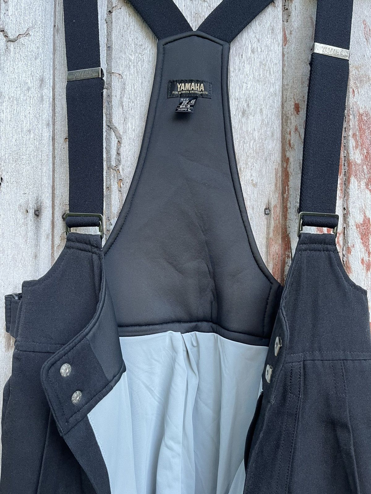 Vintage Yamaha Technical Snow Bib Overalls (Black / JASPO L) Size US 30 / EU 46 - 11 Thumbnail