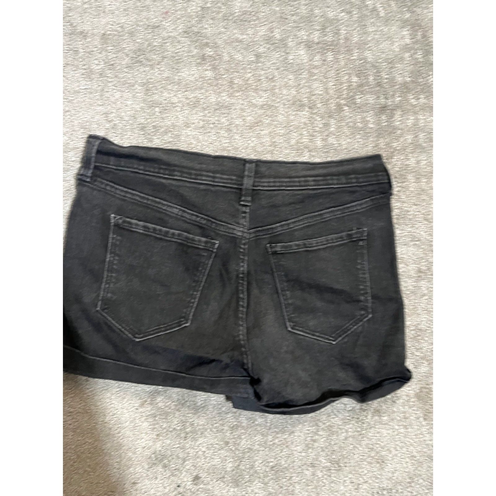 Old Navy Old Navy Black Denim Shorts Womens Size 10 Boyfriend Cuffed Hem Stretch 5-Pocket Size 32" / US 10 / IT 46 - 2 Thumbnail