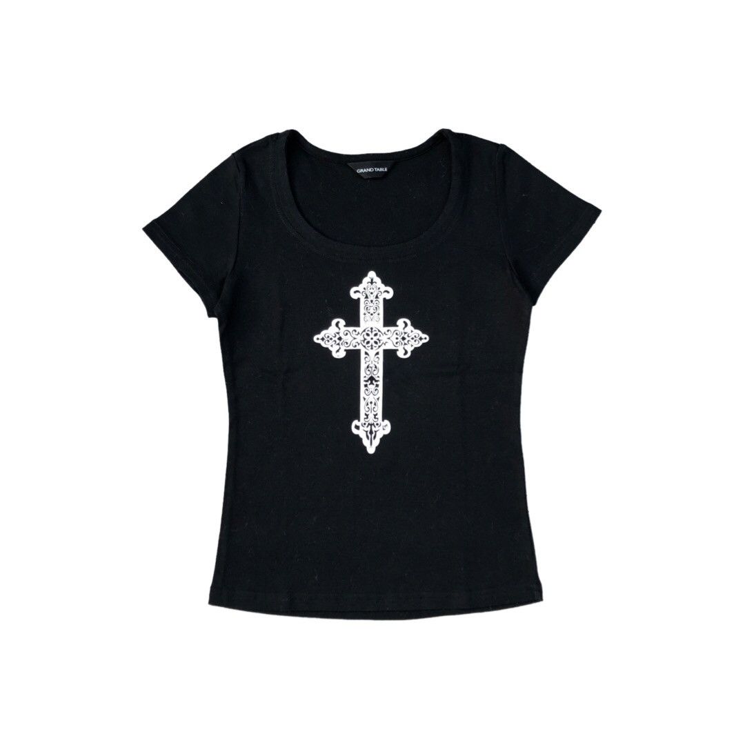 Japanese Brand Y2k Cross Baby Tee Size ONE SIZE - 1 Thumbnail