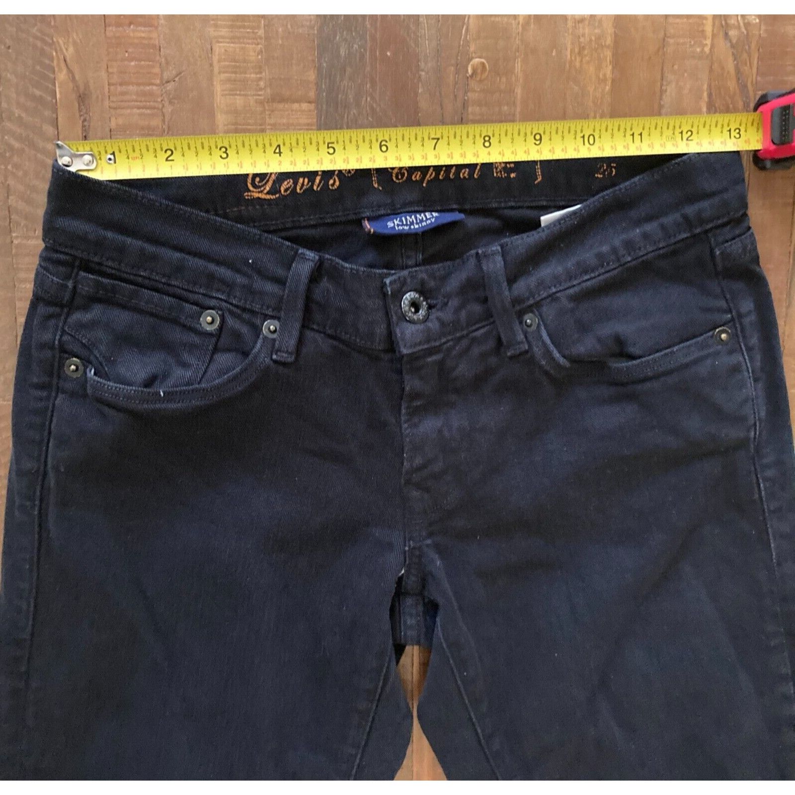 Levi's Levis Capital E Women's "Skimmer" Low Skinny Black W 25 Size 25" / US 0 / IT 36 - 5 Thumbnail