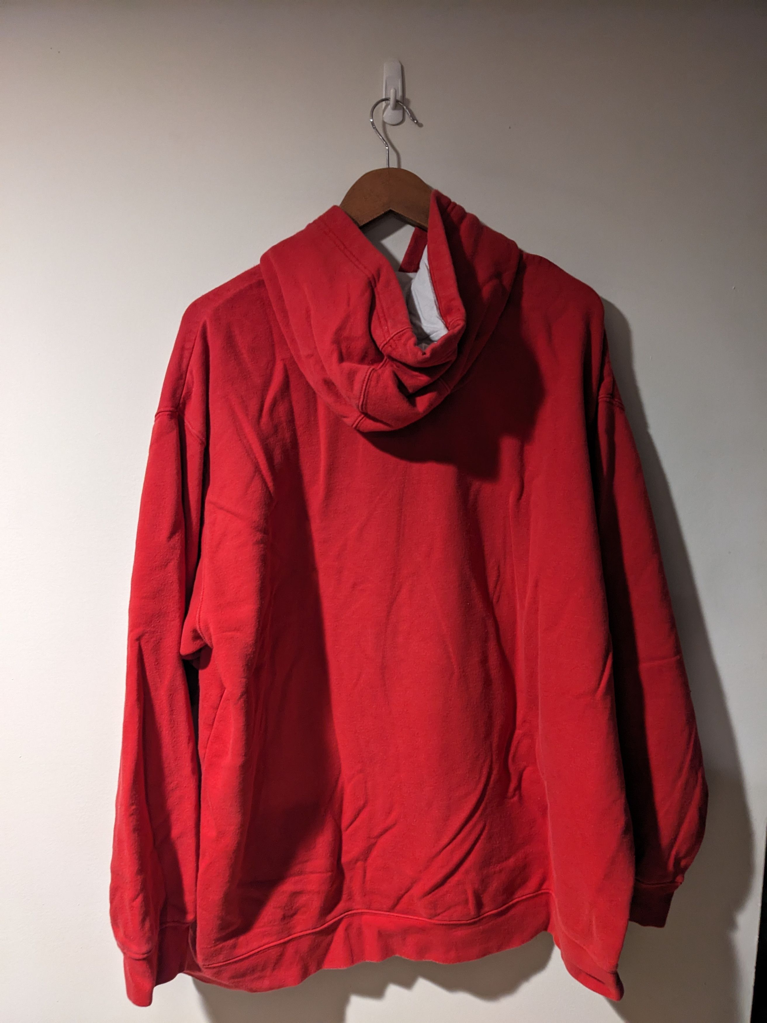 Nike × Vintage Vintage Y2K Nike Spell Out Red XX-Large Hoodie Size US XXL / EU 58 / 5 - 5 Thumbnail