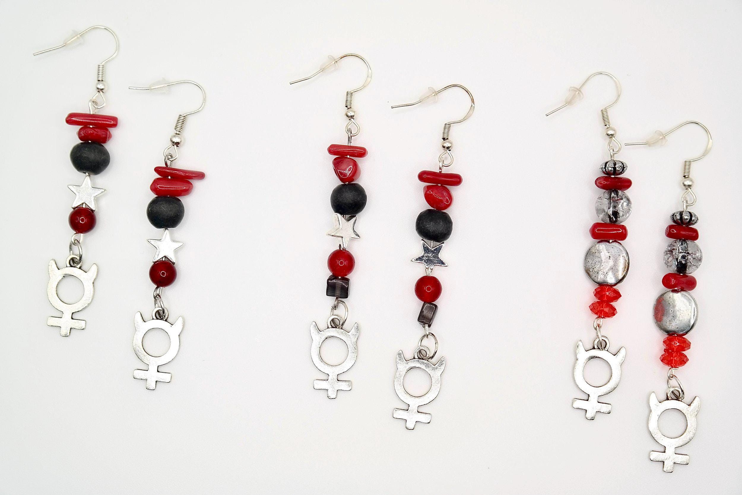 Handmade Devil Venus Symbol Earrings Size ONE SIZE - 6 Thumbnail