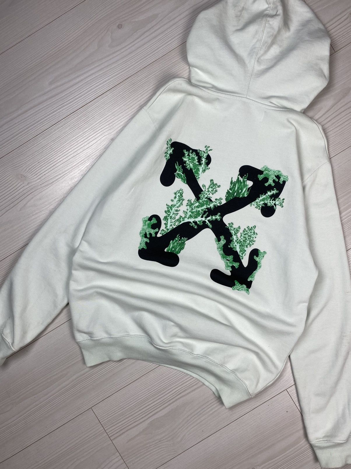 Off-White RARE Off white mint seaweed oversized hoodie y2k Size US XS / EU 42 / 0 - 19 Thumbnail
