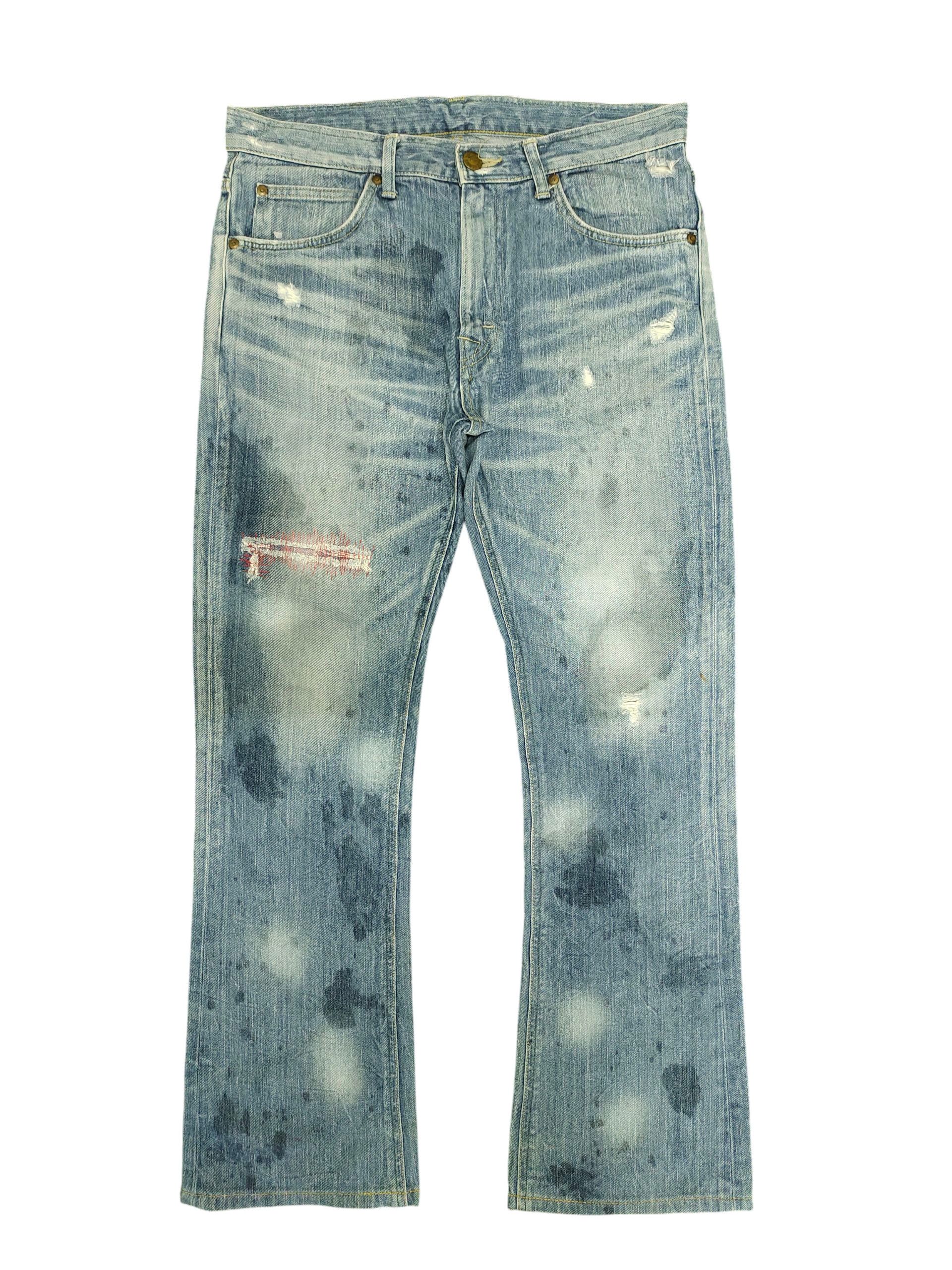Comme des Garcons × Undercover Vintage Lee Rider Distress Faded Denim Jeans Grunge Size US 31 - 1 Thumbnail