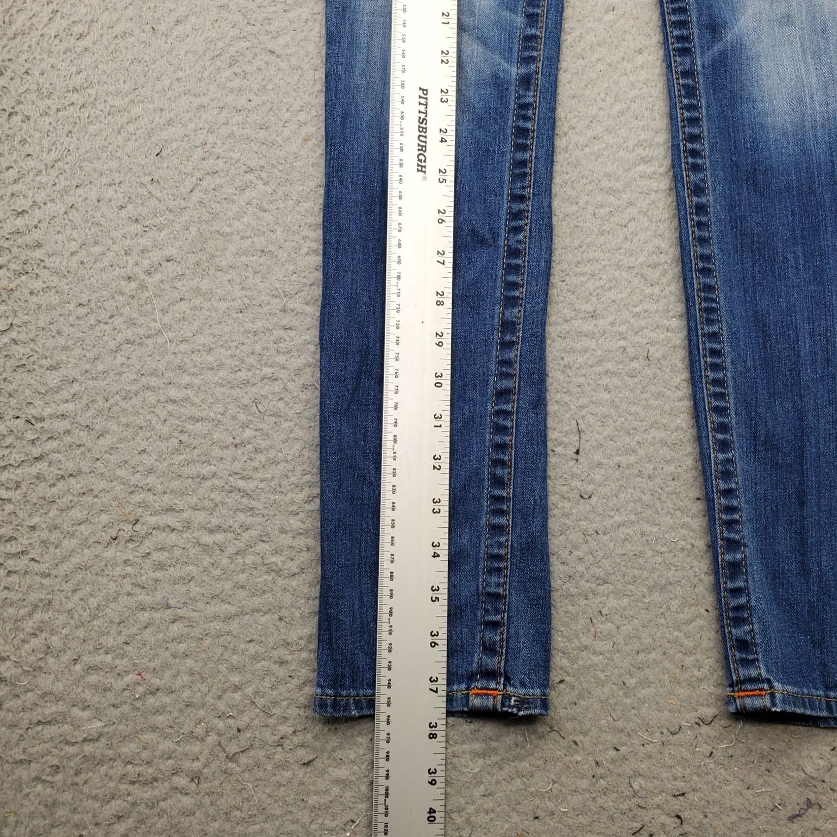 True Religion True Religion Skinny Jeans Women 26 Blue Denim Stretch Boho Whiskered Distressed Size 26" / US 2 / IT 38 - 3 Thumbnail