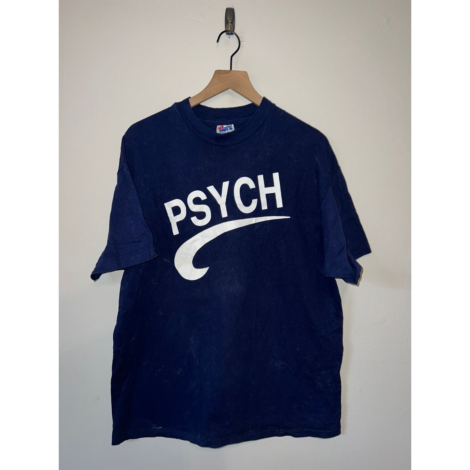 Hanes Vintage Psych Shirt Just Do Id Blue Graphic Tee VTG 90s XL Size US XL / EU 56 / 4 - 1 Thumbnail