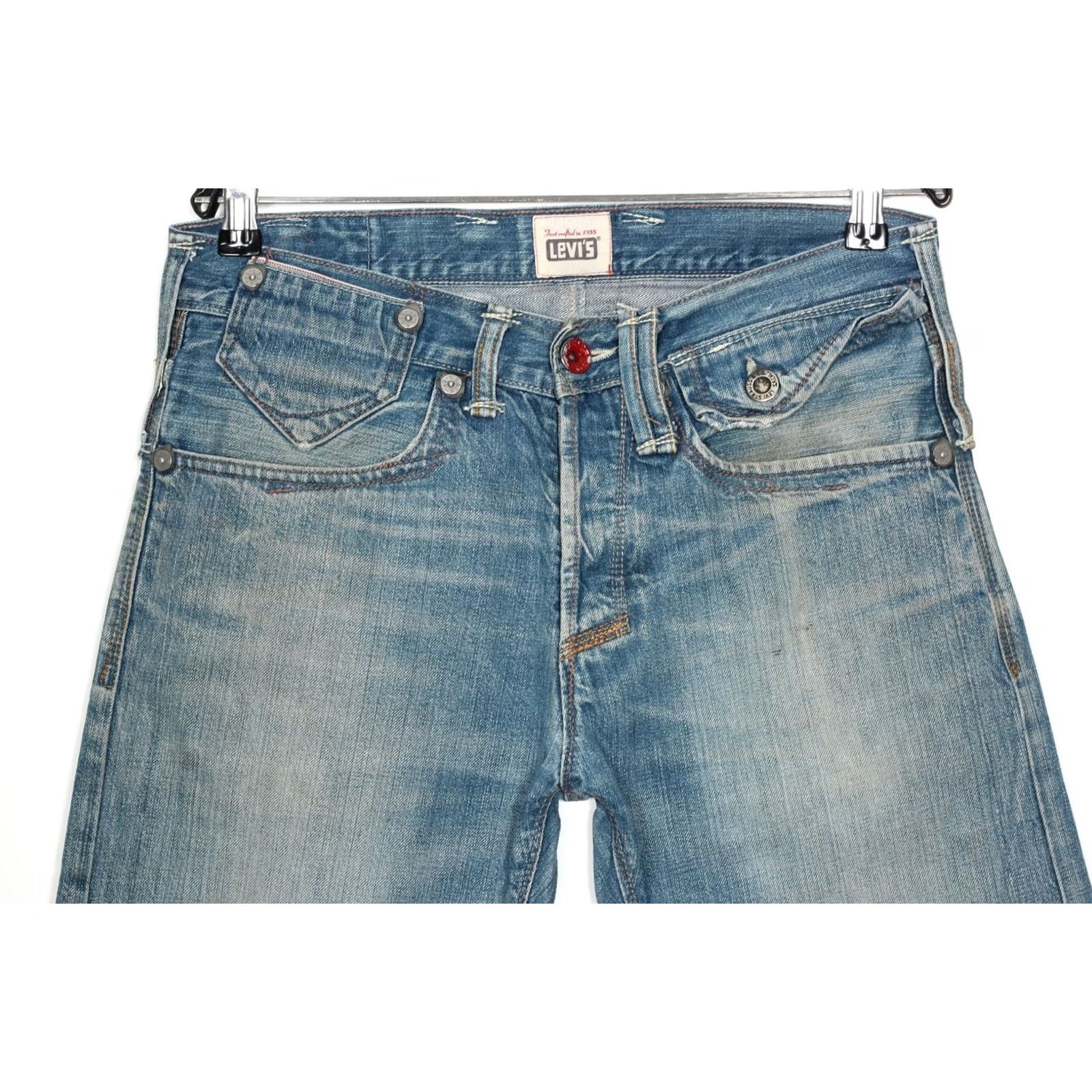 Levi's VINTAGE LEVI’S 80s Red Button BIG DADDY Straight Jeans Men 31/32 Blue Denim DZ6707 Width 31 L32 Size US 31 - 2 Thumbnail