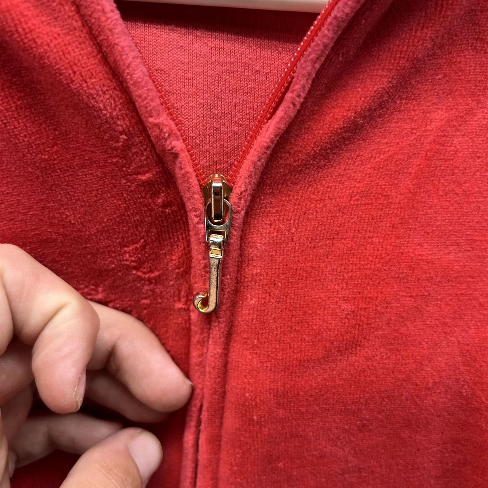Juicy Couture Juicy Couture Hoodie Womens XS Red Velour Glamorous Logo Full Zip Sweatshirt Size XS / US 0-2 / IT 36-38 - 4 Thumbnail